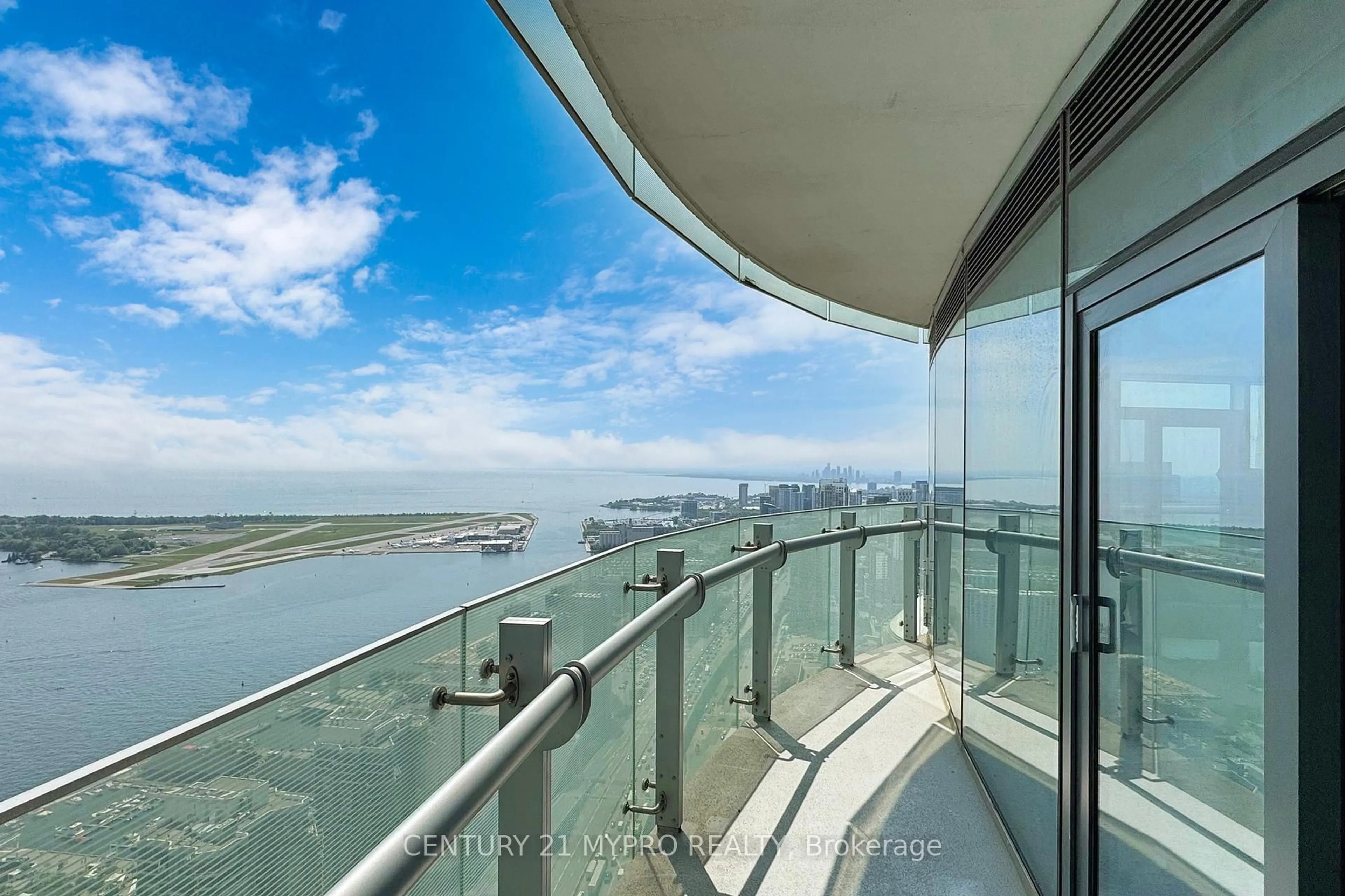 Balcony in the apartment, water/lake/river/ocean view for 12 York St #5304, Toronto Ontario M5J 0A9
