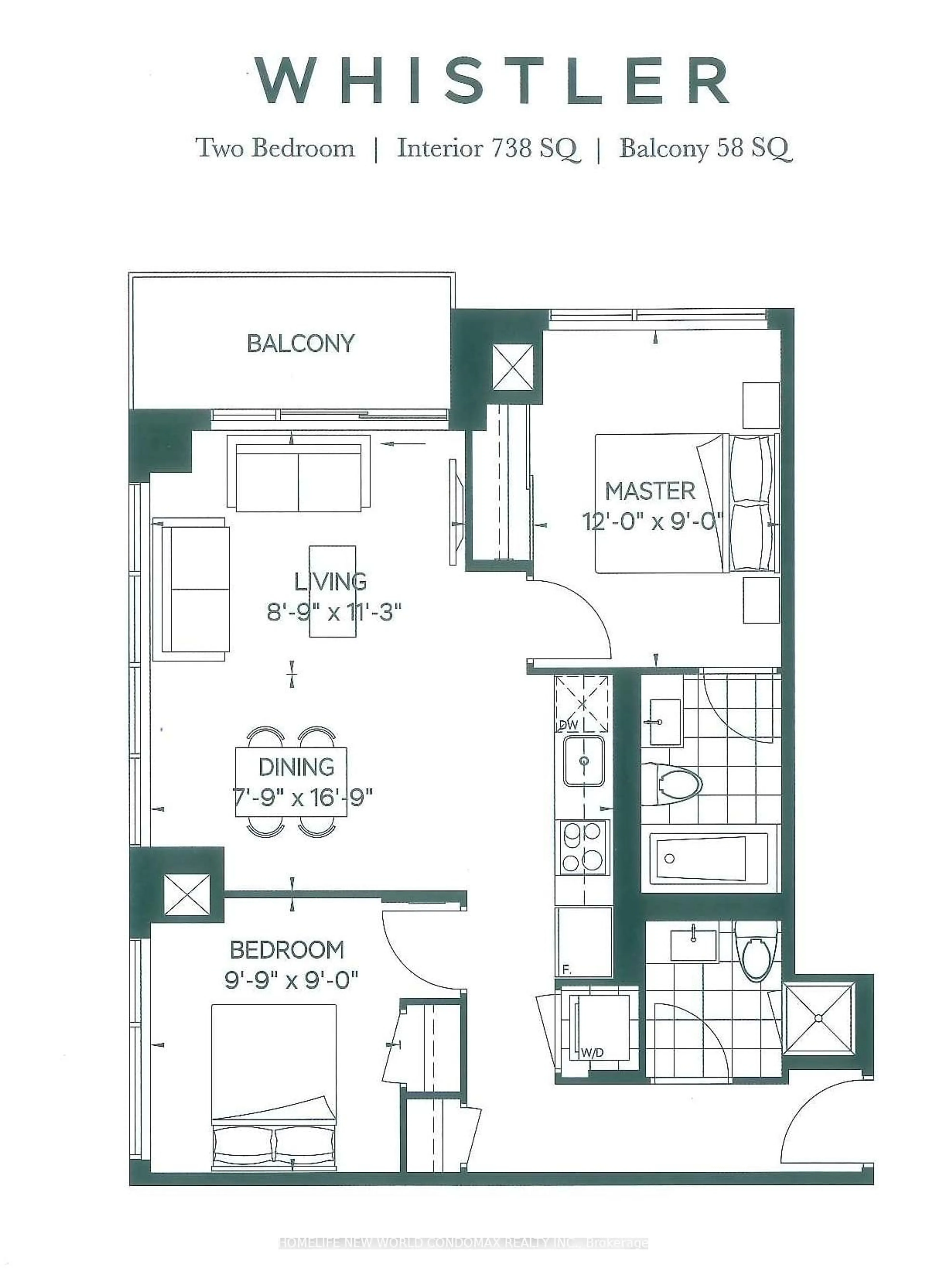 Floor plan for 32 Forest Manor Rd #1702, Toronto Ontario M2J 0H2