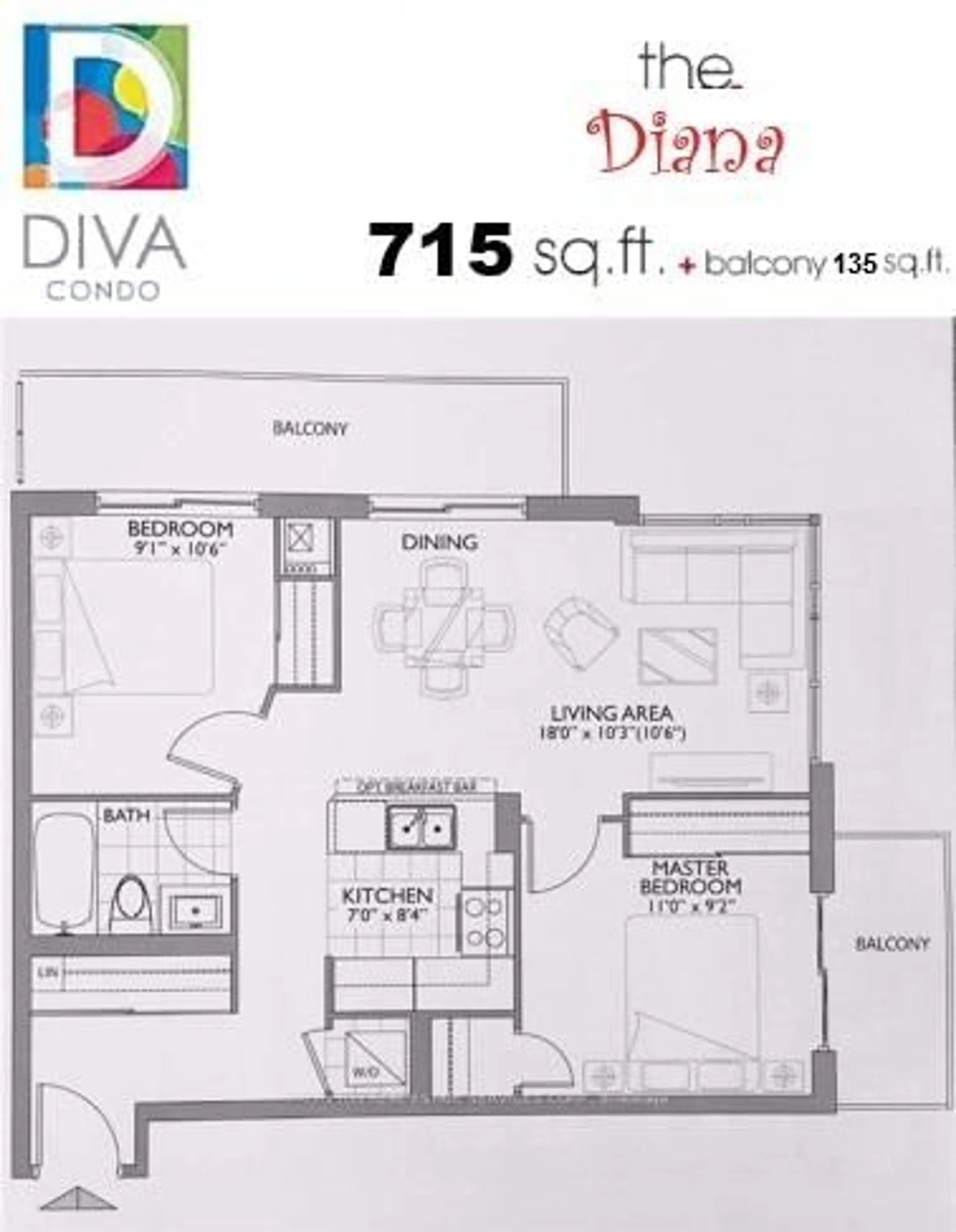 Floor plan for 741 Sheppard Ave #511, Toronto Ontario M3H 2S9