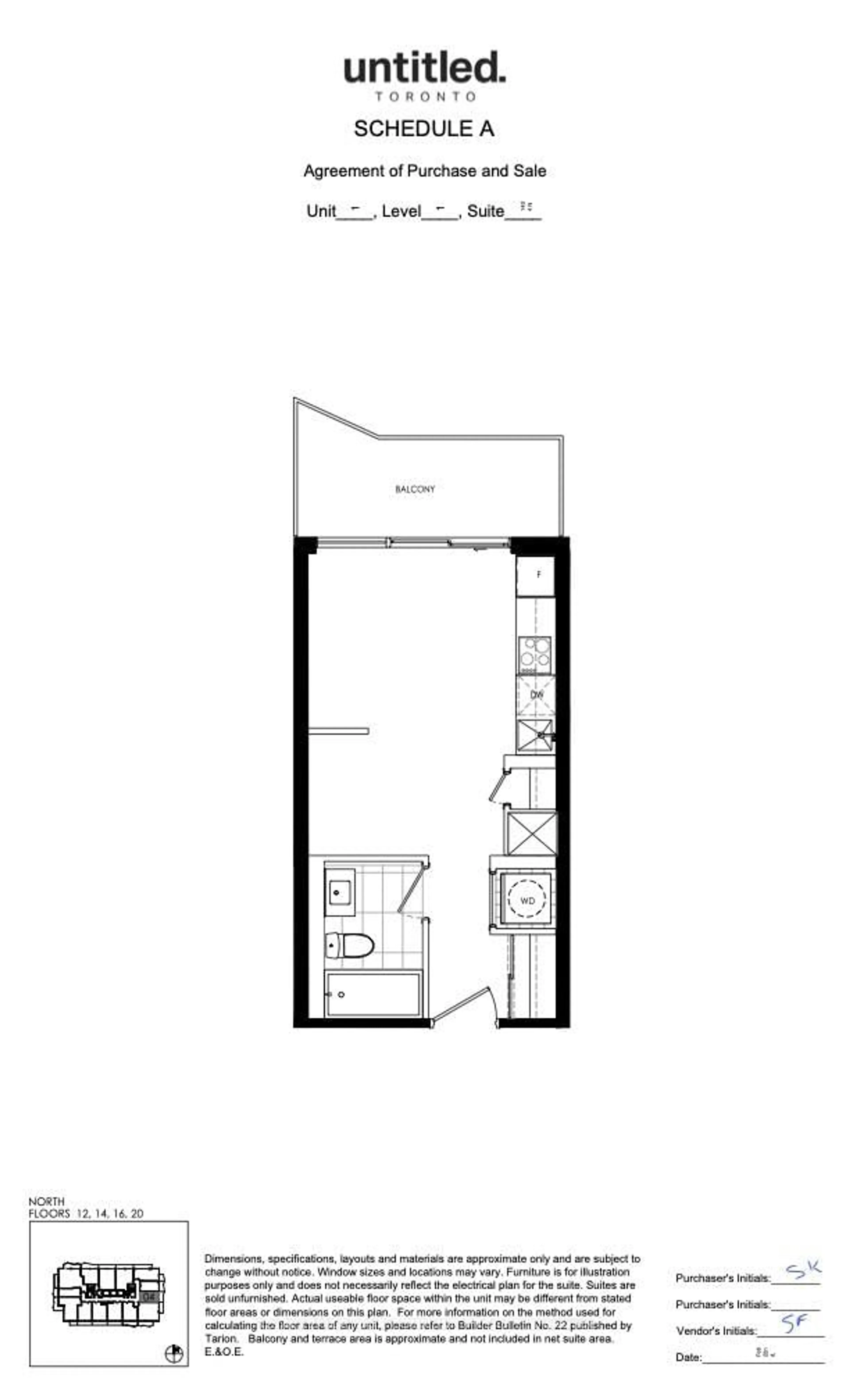 Floor plan for 110 Broadway Ave #1404N, Toronto Ontario M4P 1V7