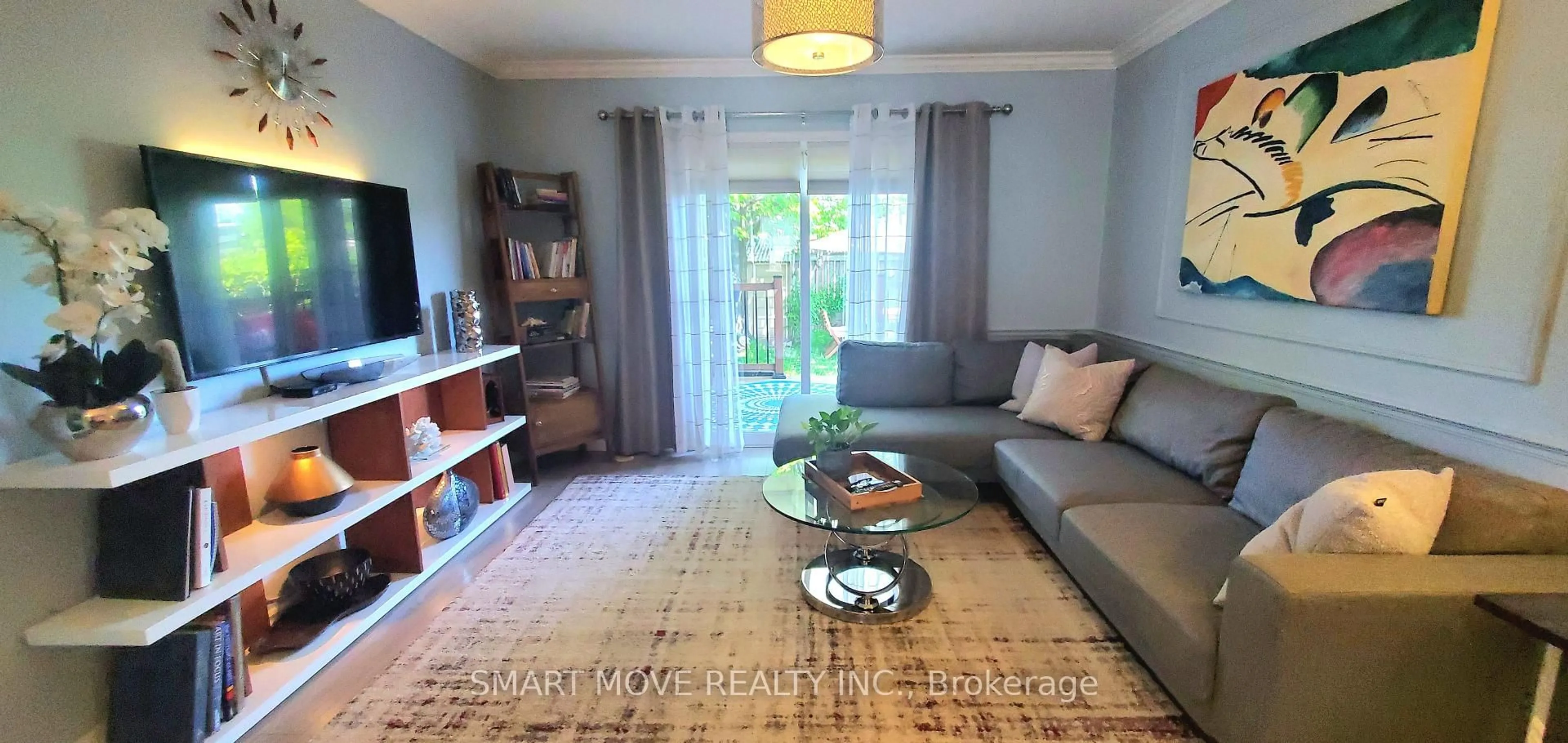 Living room with furniture, unknown for 21 Replin Rd #TH 25, Toronto Ontario M6A 2M8