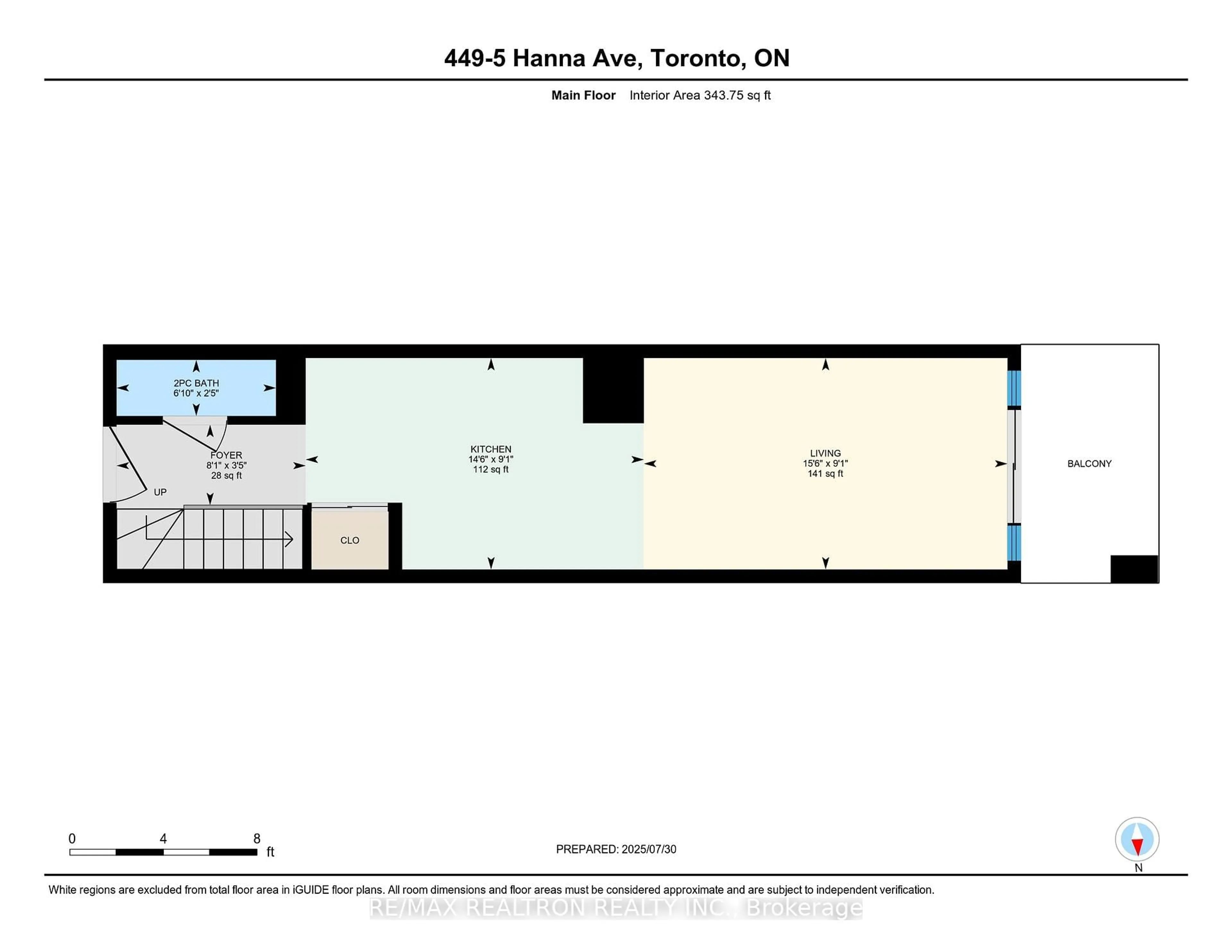 Floor plan for 5 Hanna Ave #449, Toronto Ontario M6K 0B3