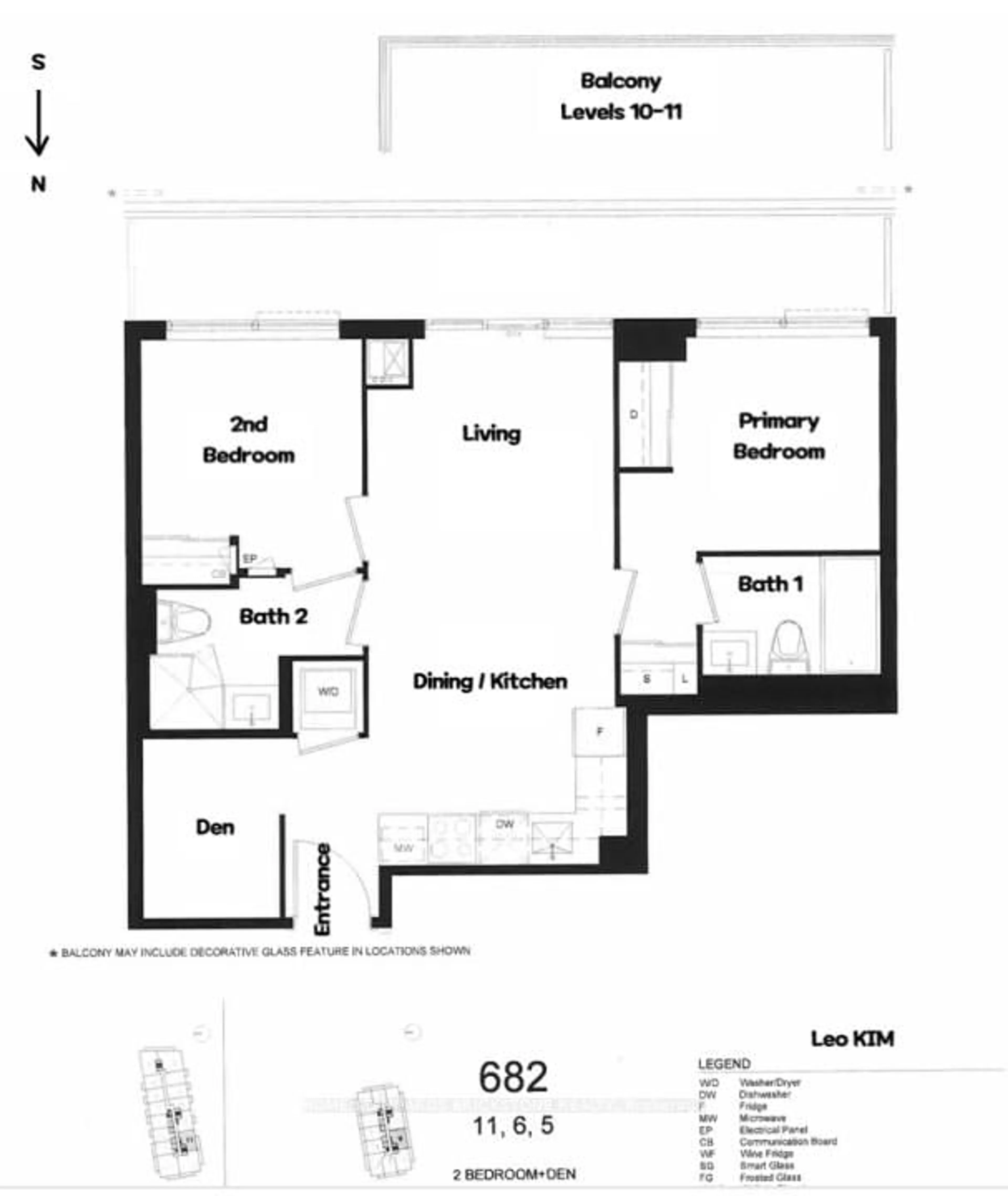 Floor plan for 8 Olympic Gdn S Dr #1011, Toronto Ontario M2N 0B9