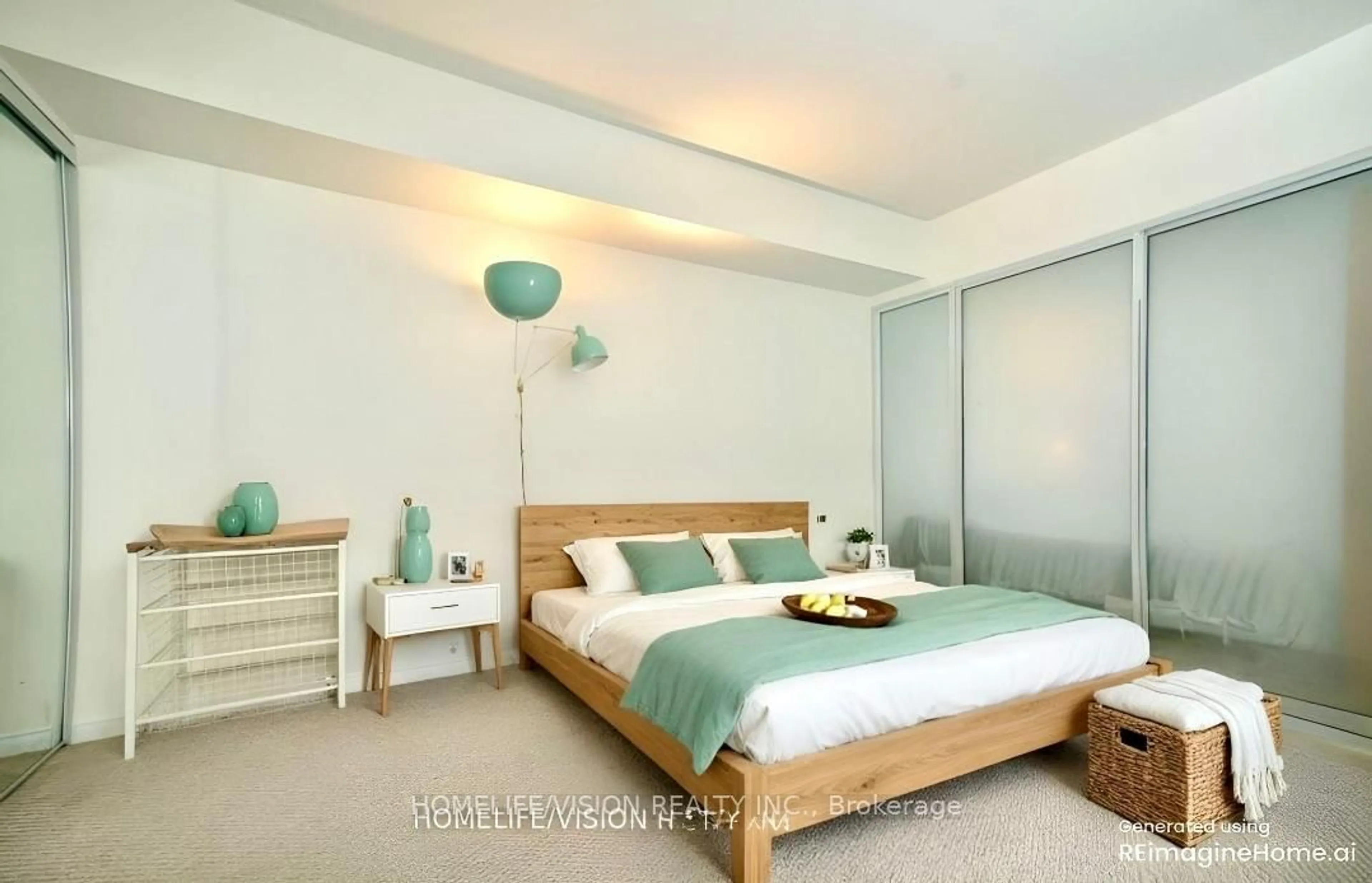 Bedroom with bed, wood/laminate floor for 35 Finch Ave #703, Toronto Ontario M2N 6Z8