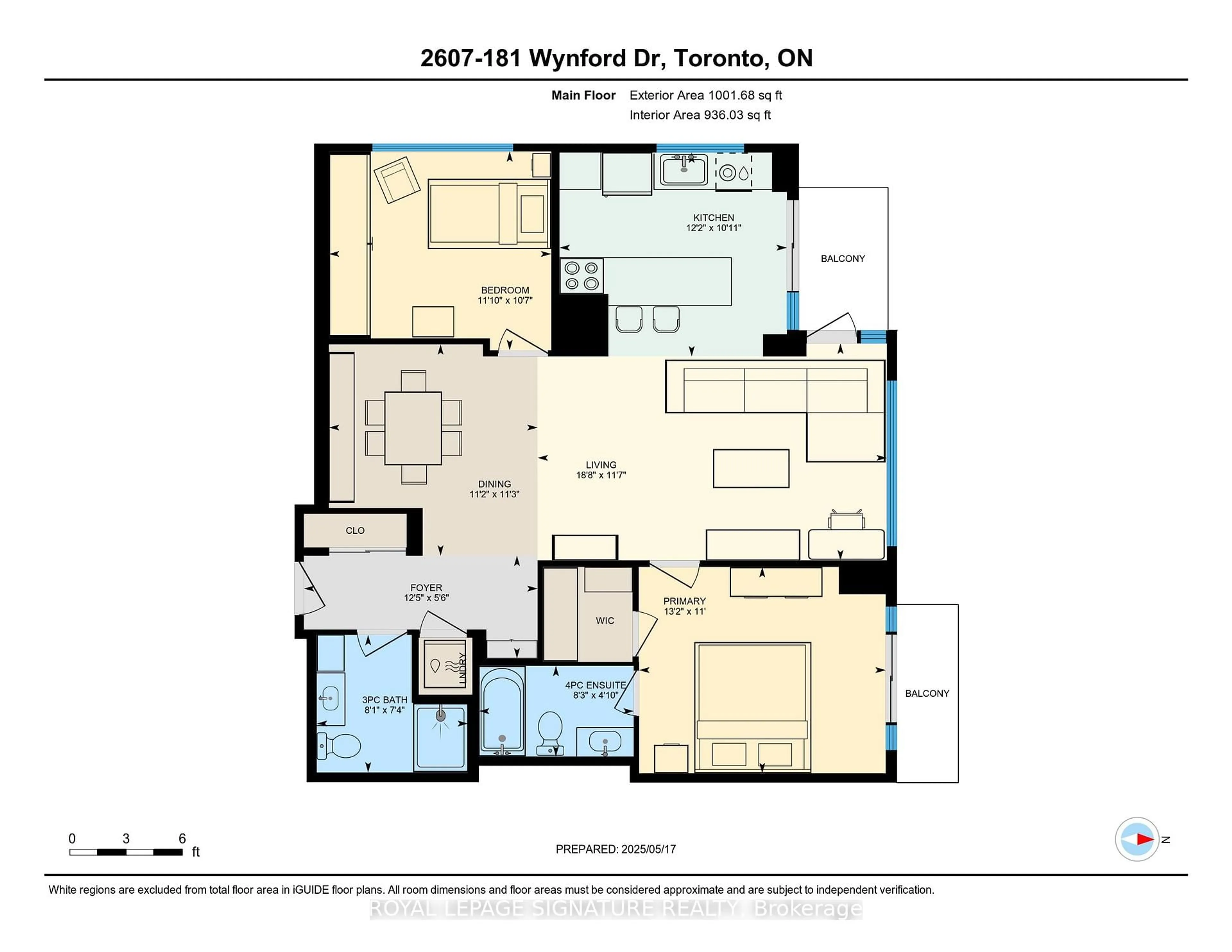Floor plan for 181 Wynford Dr #2607, Toronto Ontario M3C 0C6