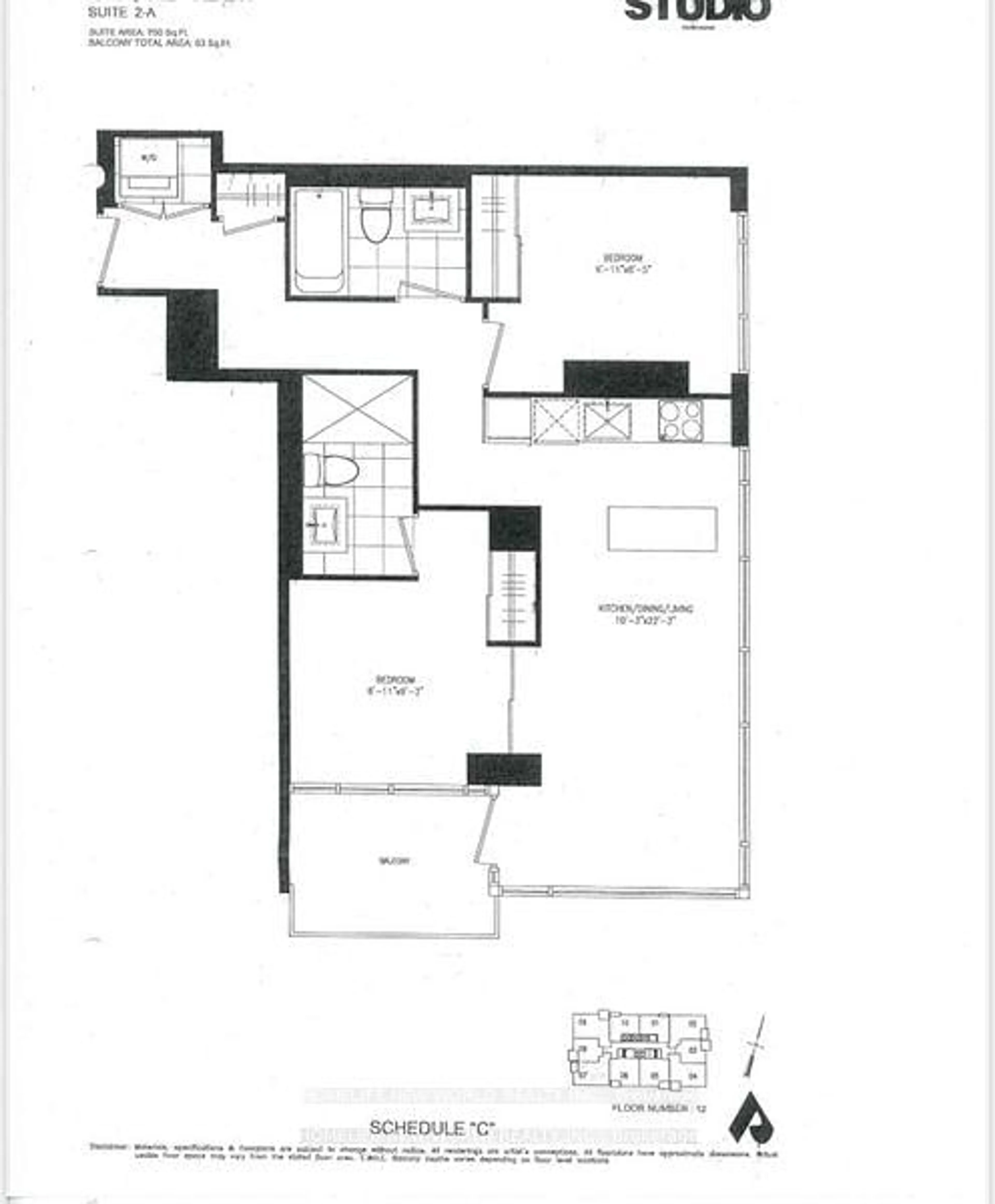 Floor plan for 30 Nelson St #1107, Toronto Ontario M5V 0H5