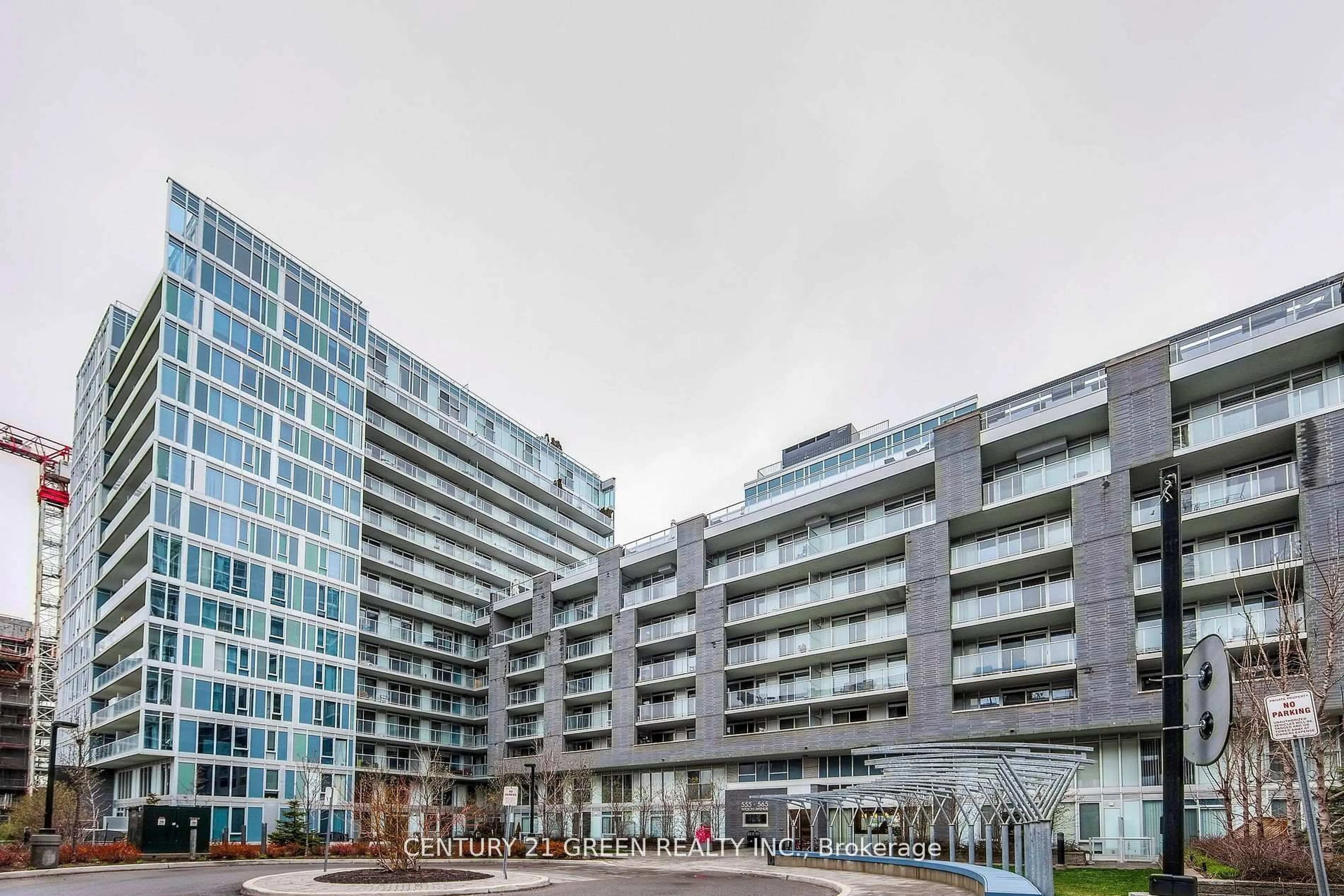Patio, city buildings view from balcony for 555 Wilson Ave #E501, Toronto Ontario M3H 0C5