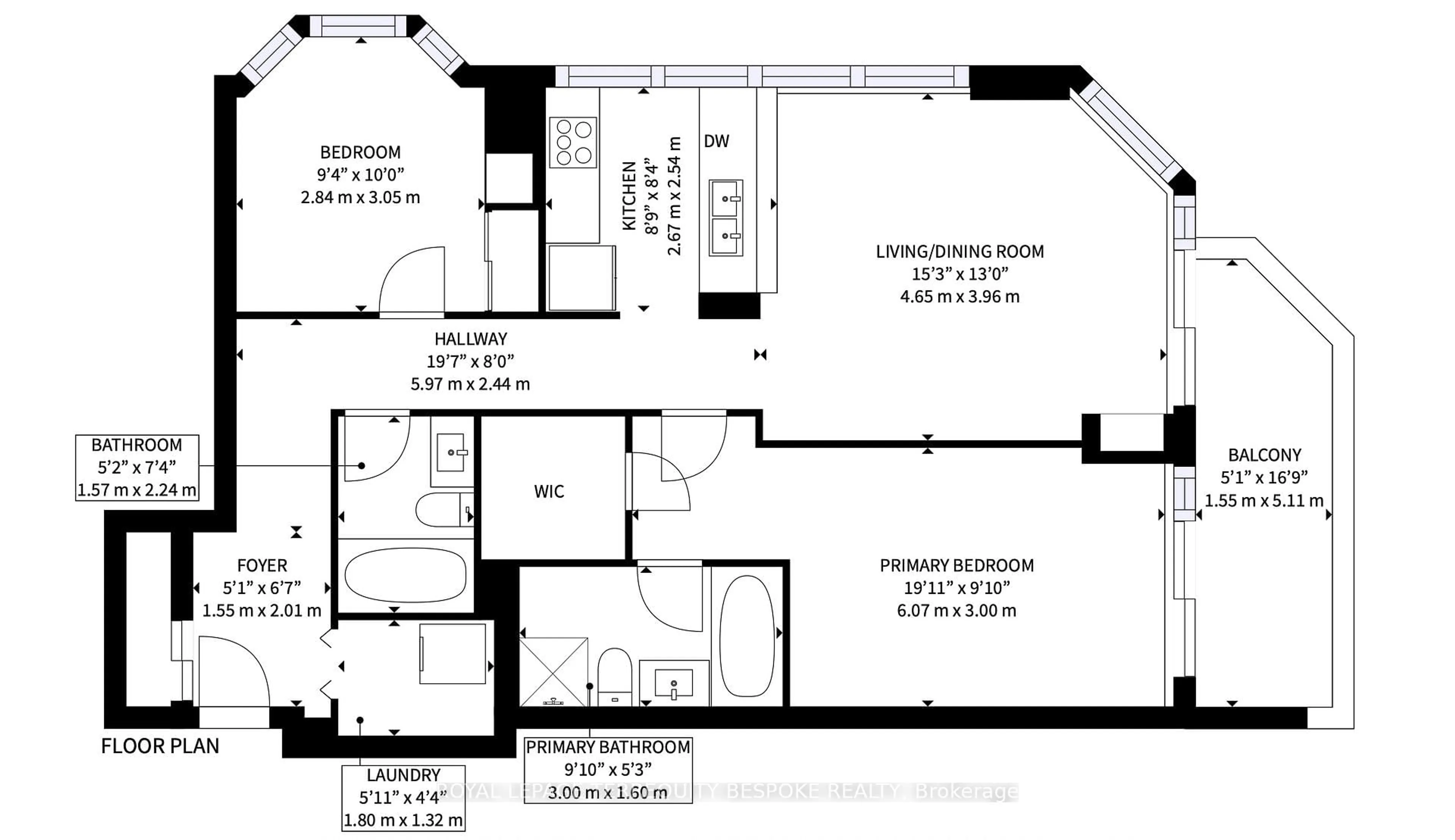 Floor plan for 10 Queens Quay #811, Toronto Ontario M5J 2R9