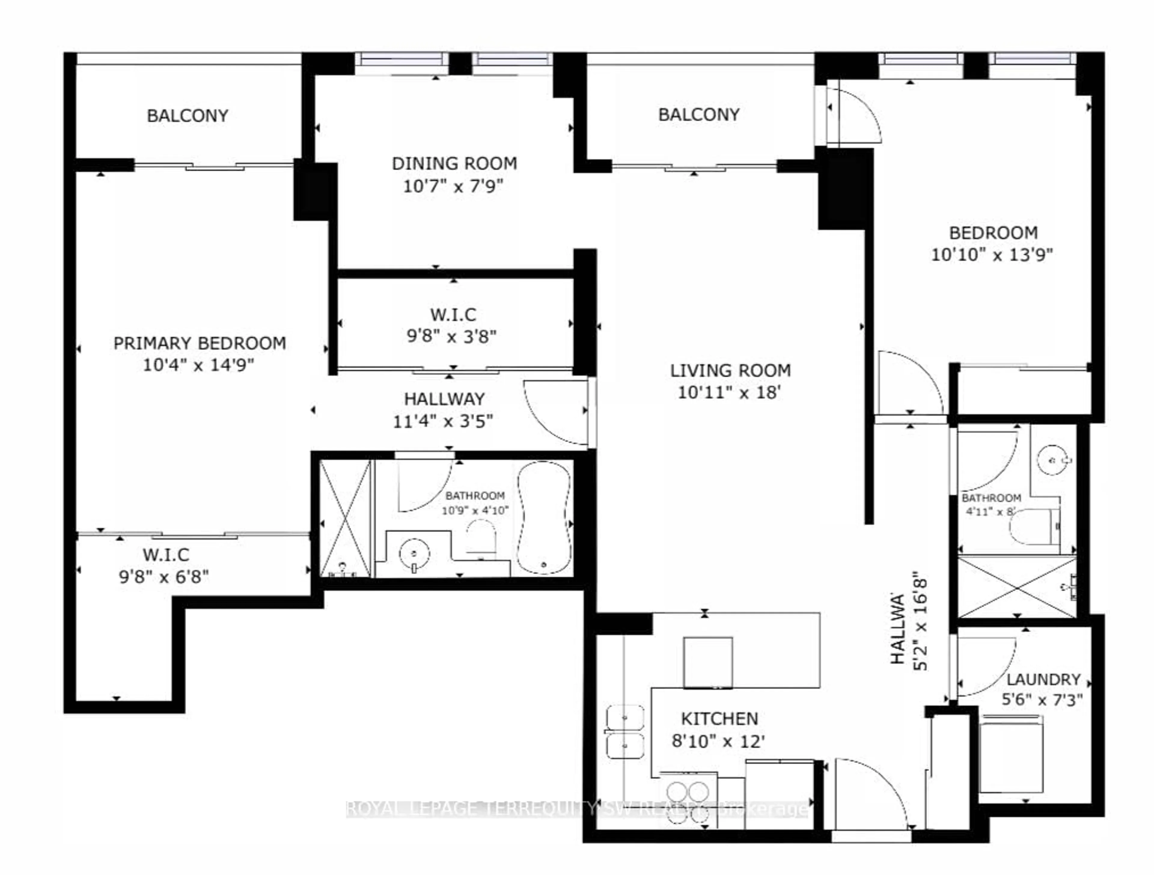 Floor plan for 628 Fleet St #1009, Toronto Ontario M5V 1A8