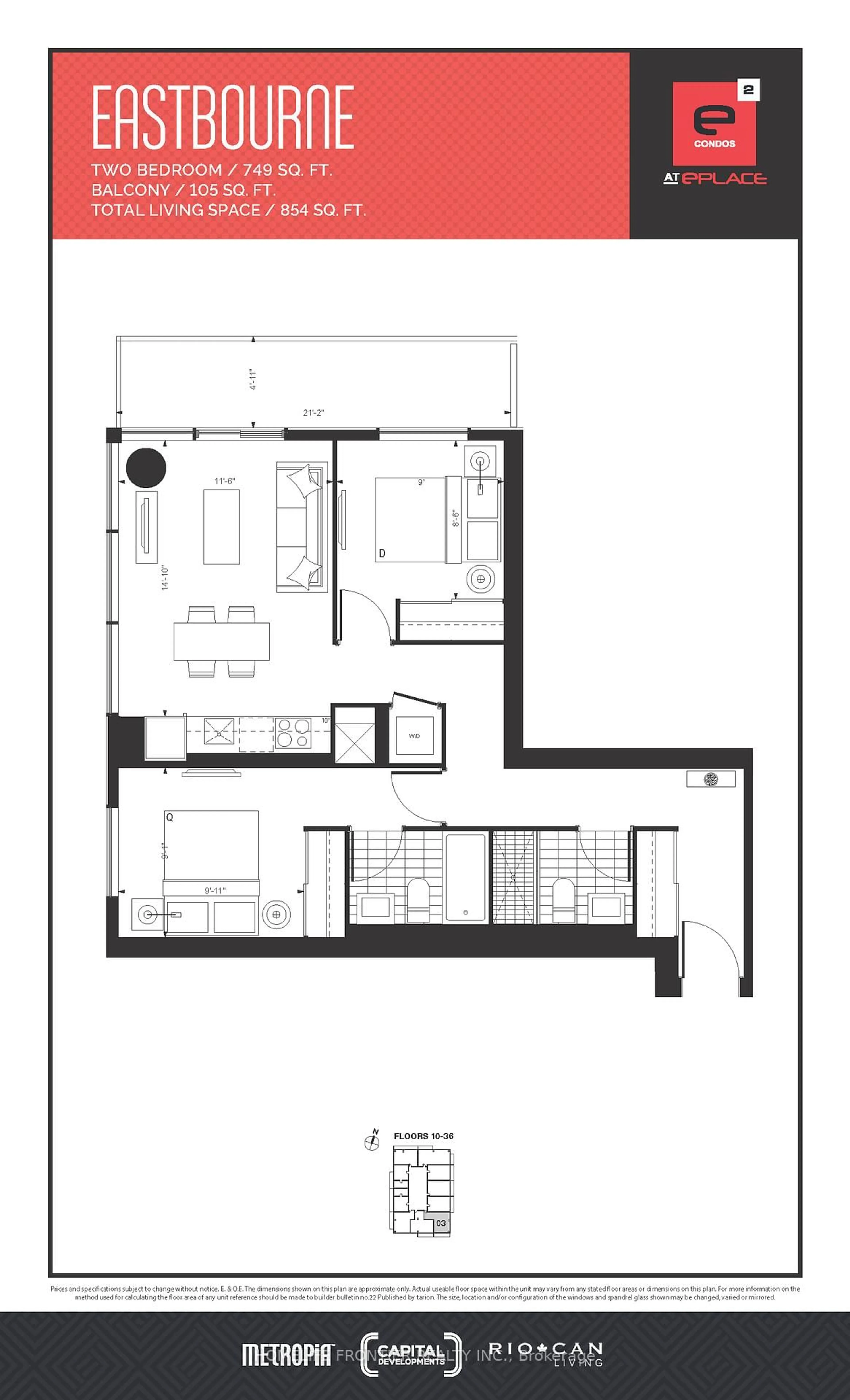 Floor plan for 39 Roehampton Ave #1603, Toronto Ontario M5R 0C1