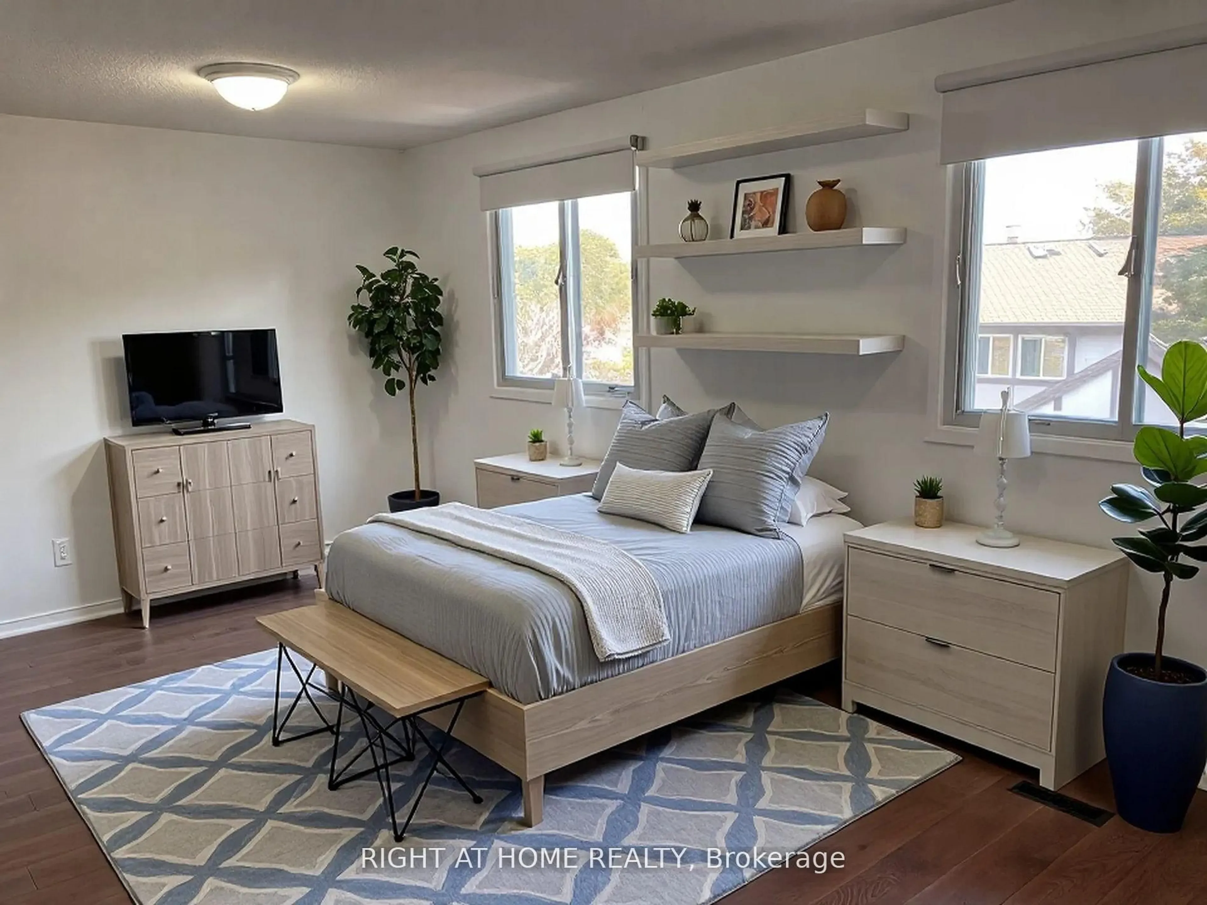 Bedroom with bed, unknown for 104 Farm Greenway, Toronto Ontario M3A 3M2