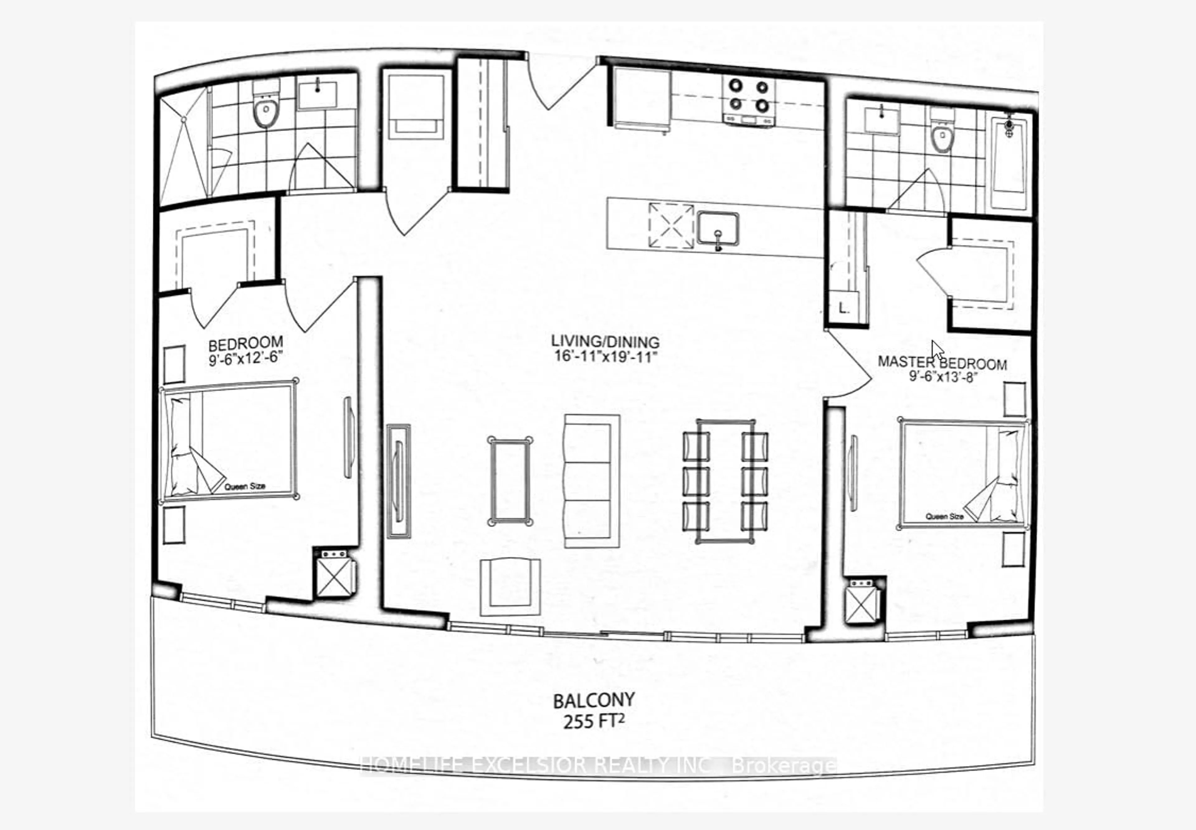 Floor plan for 70 Forest Manor Rd #PH3603, Toronto Ontario M2J 0A9