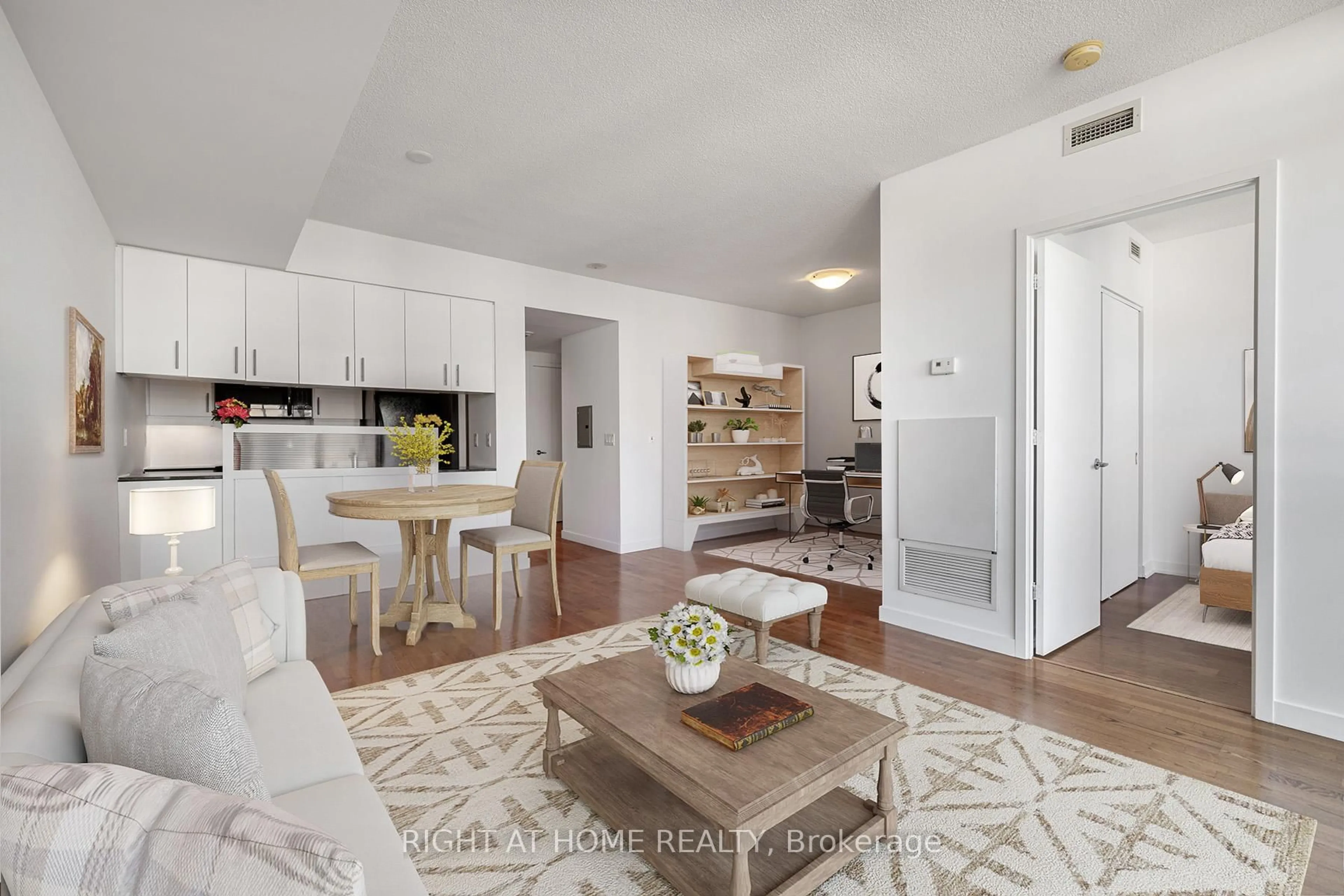 Open concept kitchen, wood/laminate floor for 281 Mutual St #2104, Toronto Ontario M4Y 3C4