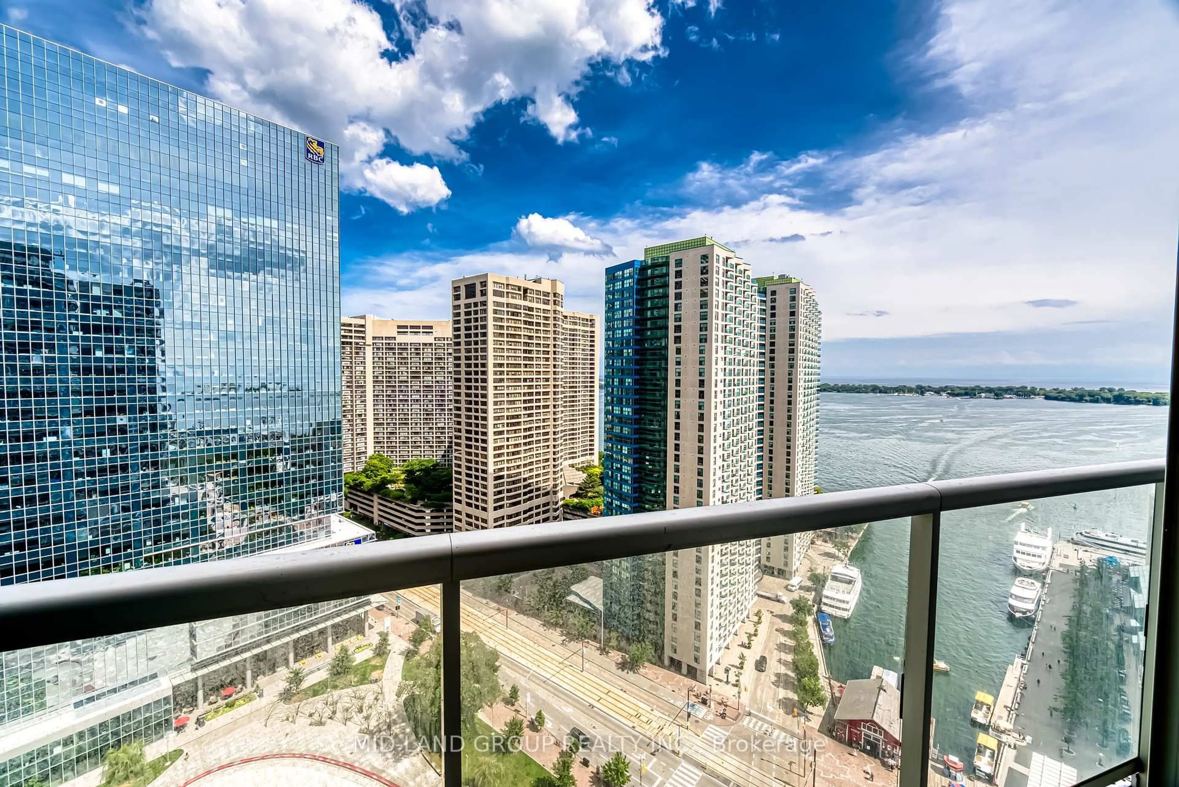Balcony in the apartment, water/lake/river/ocean view for 8 York St #2705, Toronto Ontario M5J 2Y2
