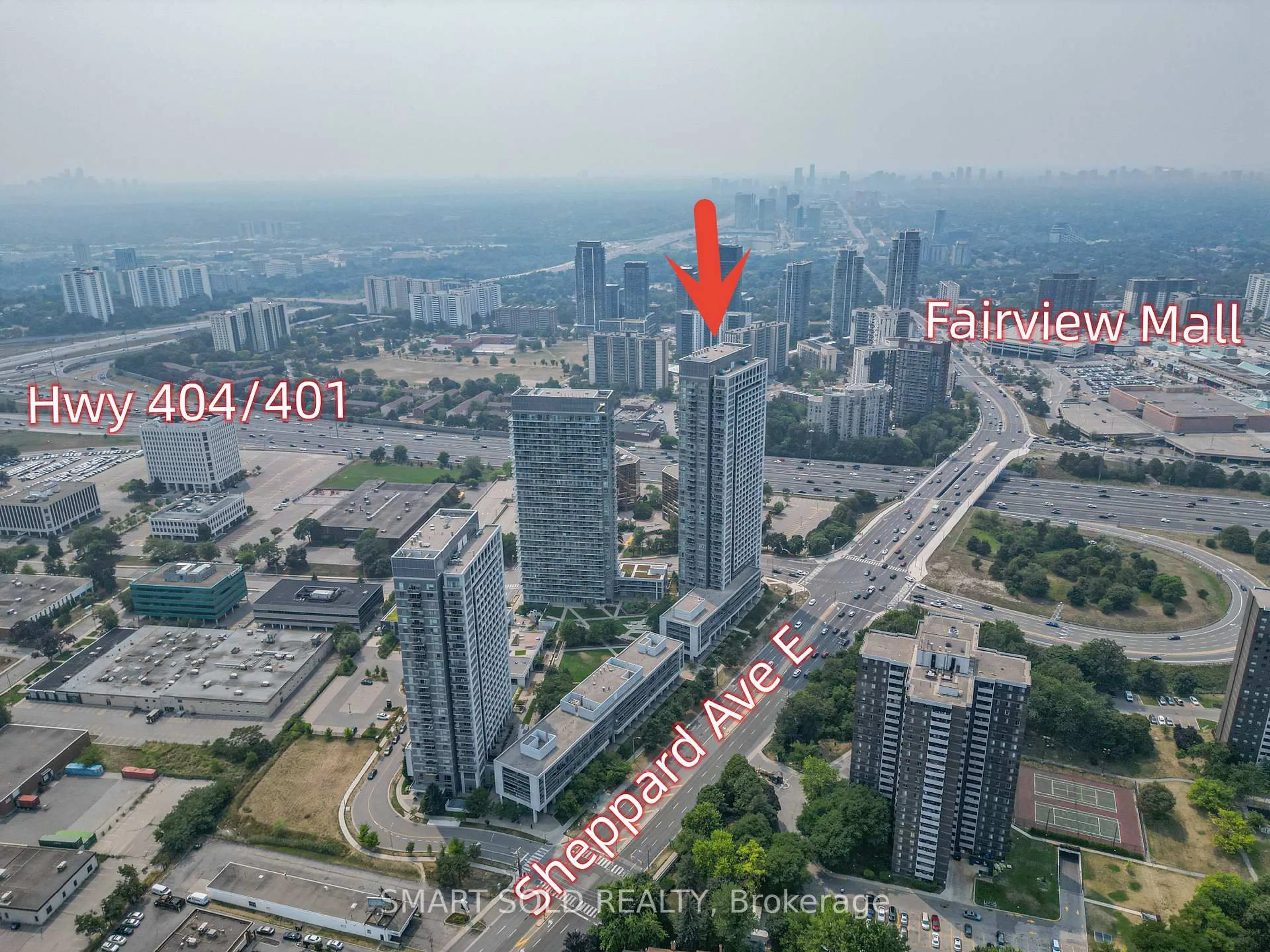 A pic from outside/outdoor area/front of a property/back of a property/a pic from drone, city buildings view from balcony for 2015 SHEPPARD Ave #2904, Toronto Ontario M2J 0B3