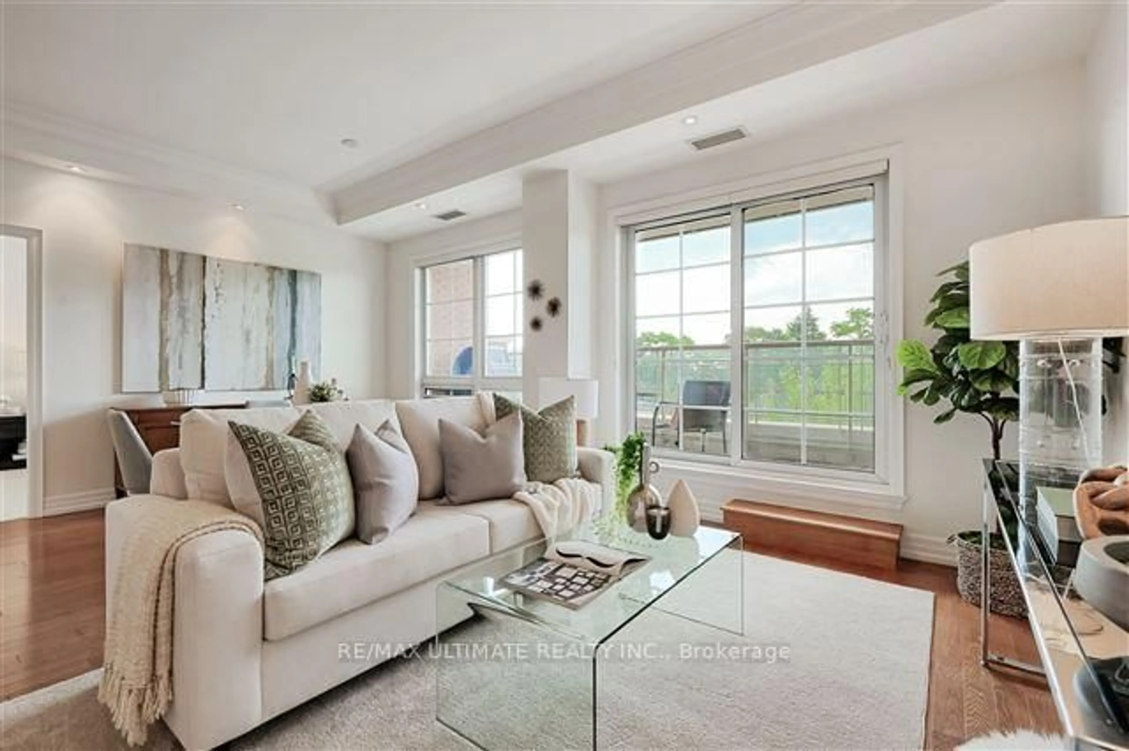 Living room with furniture, unknown for 20 Burkebrook Pl #518, Toronto Ontario M4G 0A1