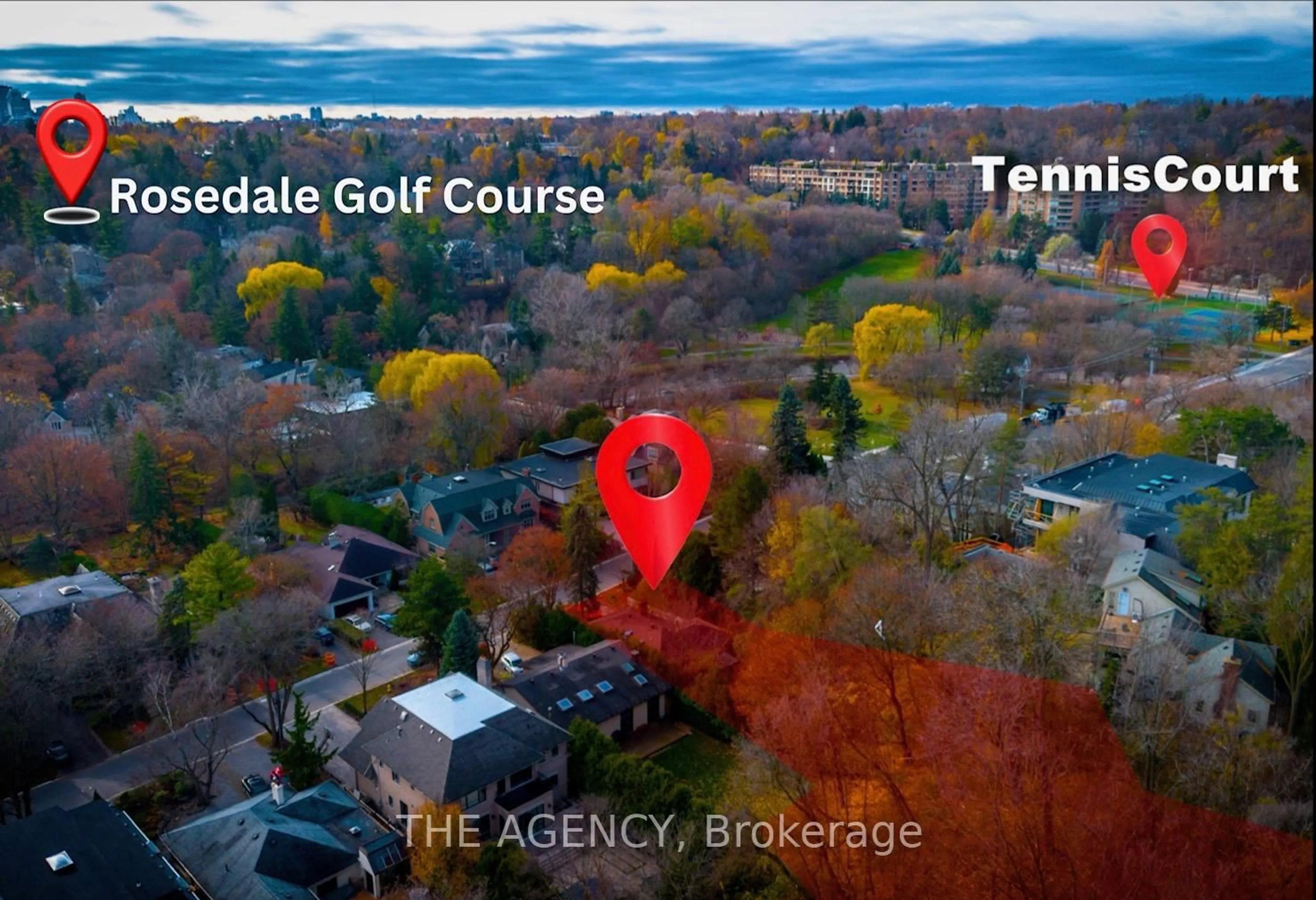 A pic from outside/outdoor area/front of a property/back of a property/a pic from drone, city buildings view from balcony for 14 Brookfield Rd, Toronto Ontario M2P 1A9