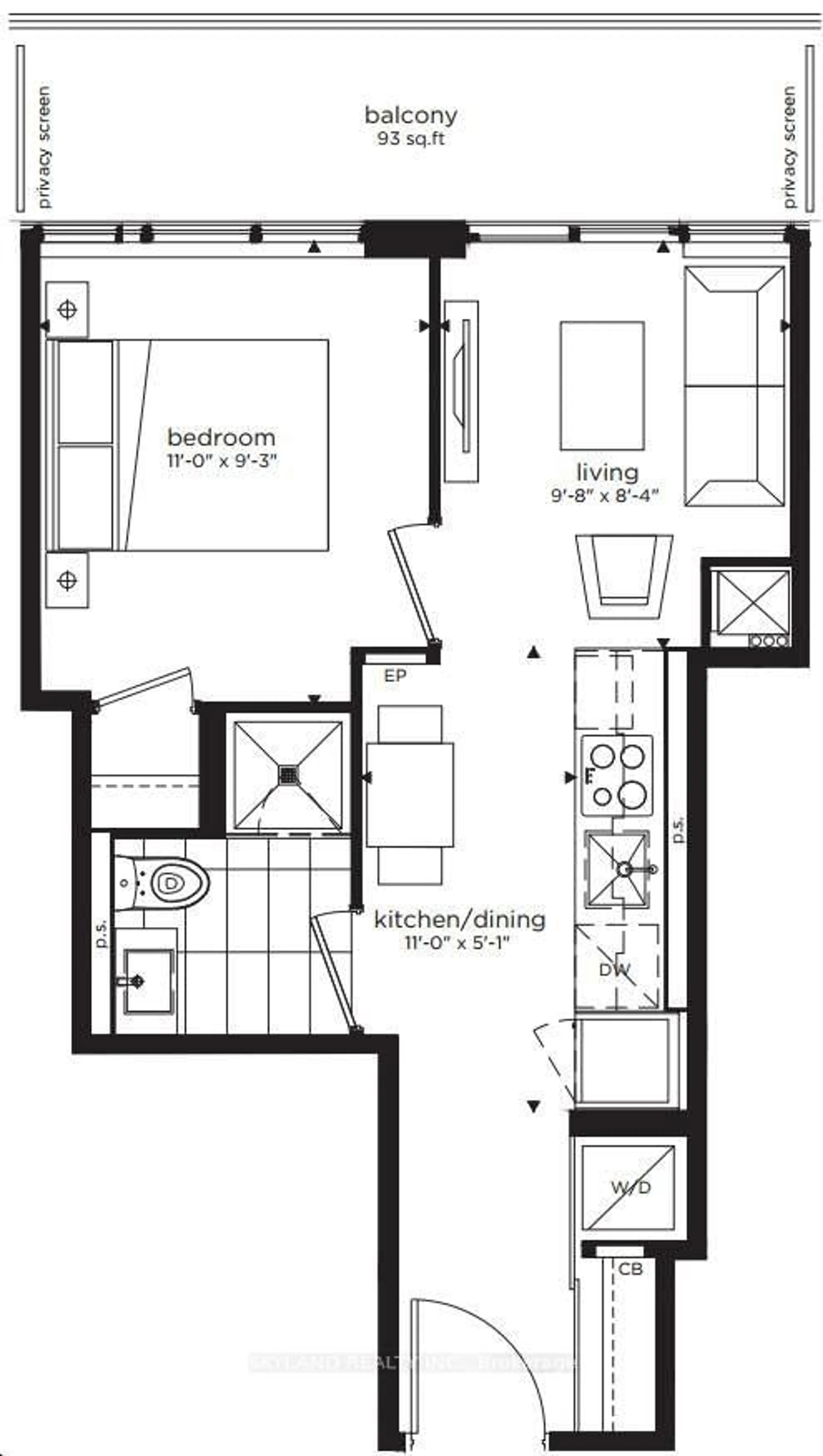 Floor plan for 99 Broadway Ave #3208, Toronto Ontario M4P 0E3