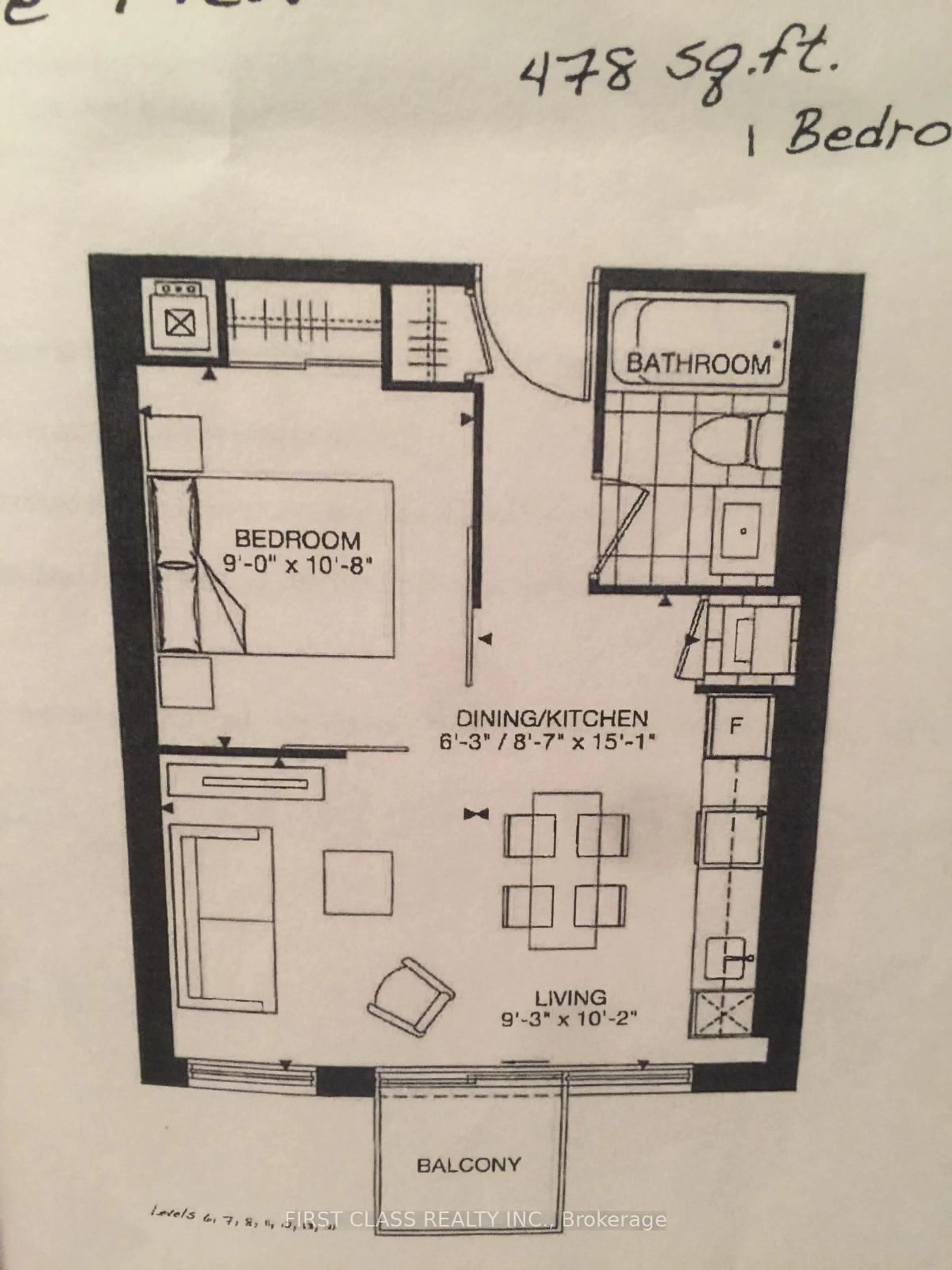 Floor plan for 87 Peter St #1413, Toronto Ontario M5V 0P1
