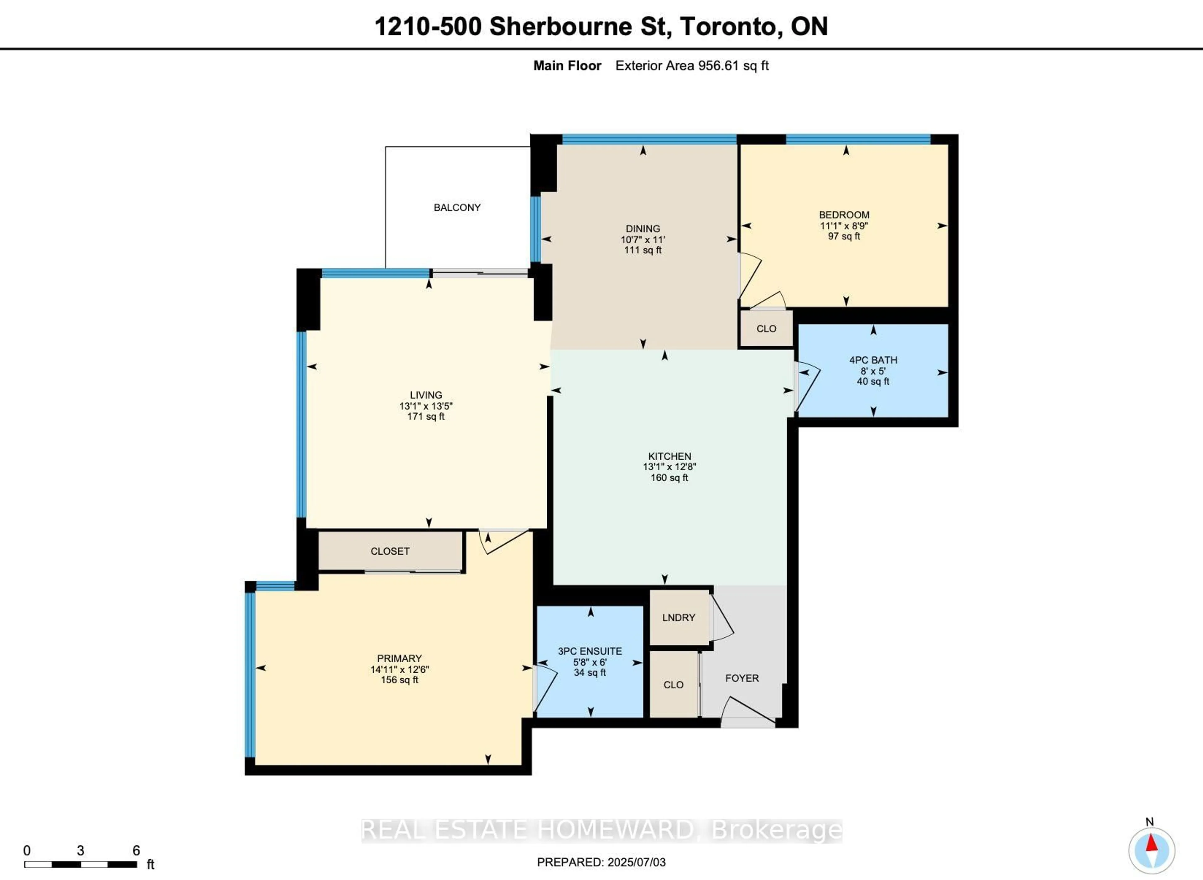 Floor plan for 500 Sherbourne St #1210, Toronto Ontario M4X 1L1