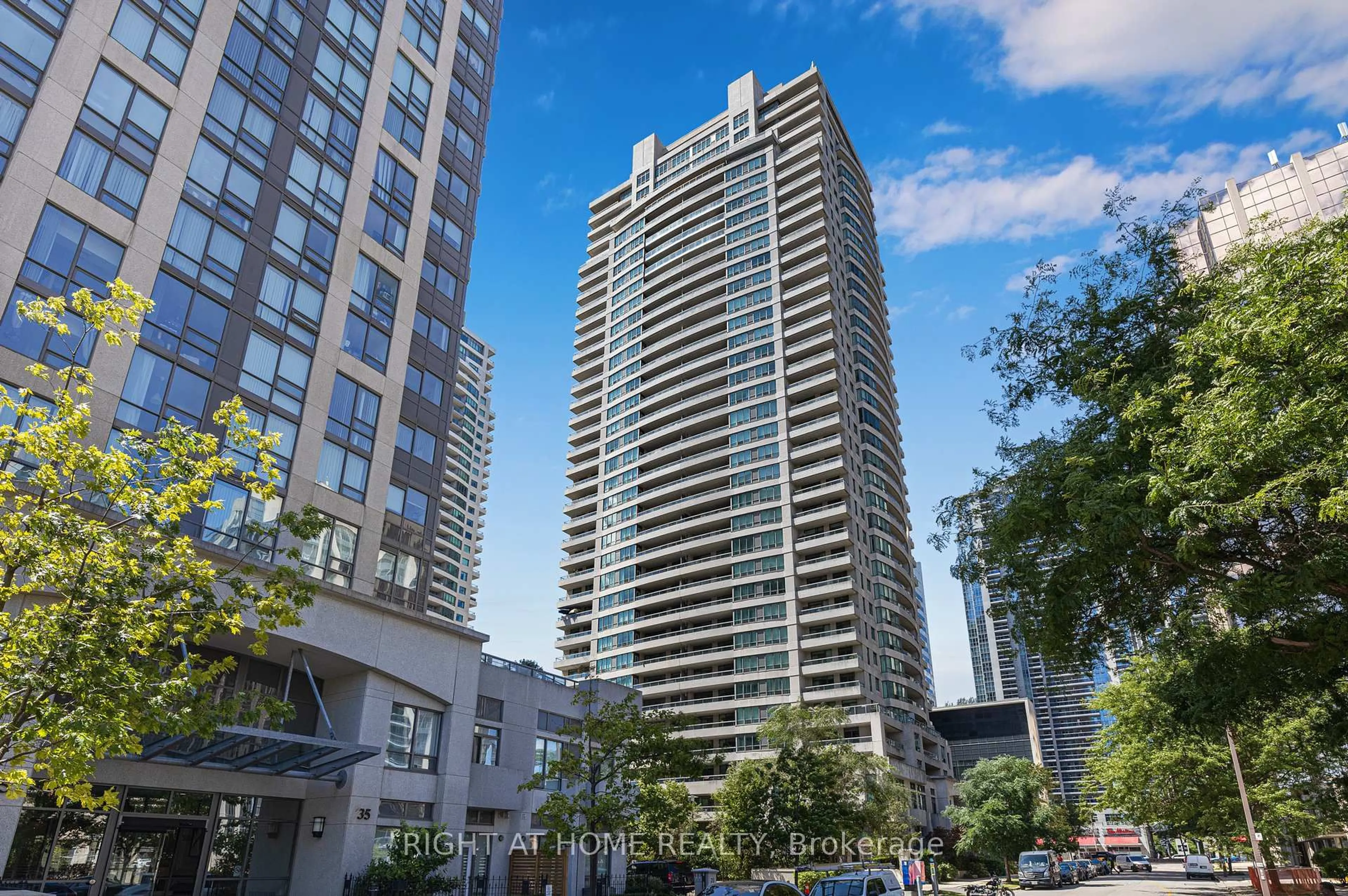 Patio, city buildings view from balcony for 23 Hollywood Ave #503, Toronto Ontario M2N 7L8