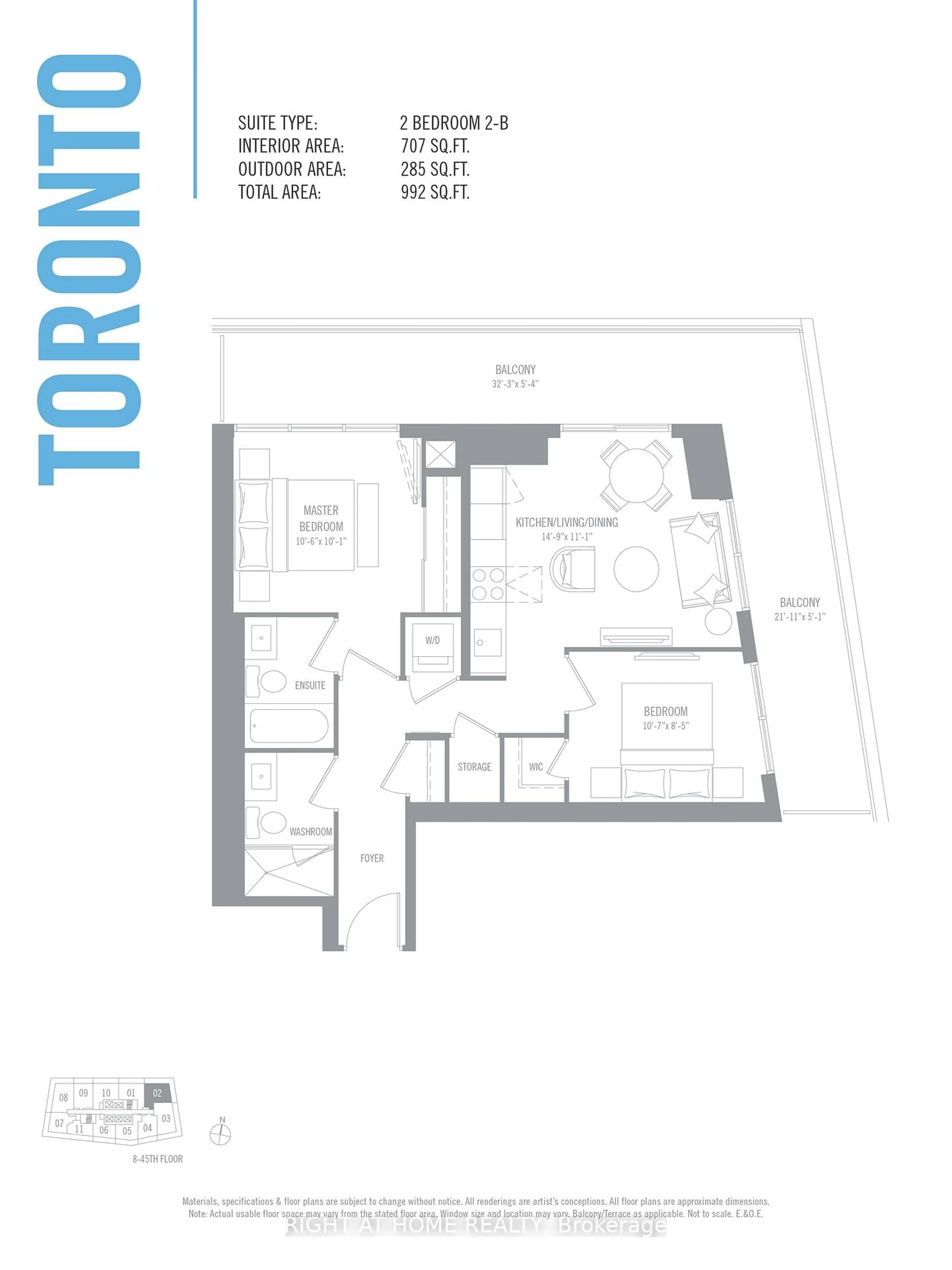 Floor plan for 2221 Yonge St #902, Toronto Ontario M4S 0B8