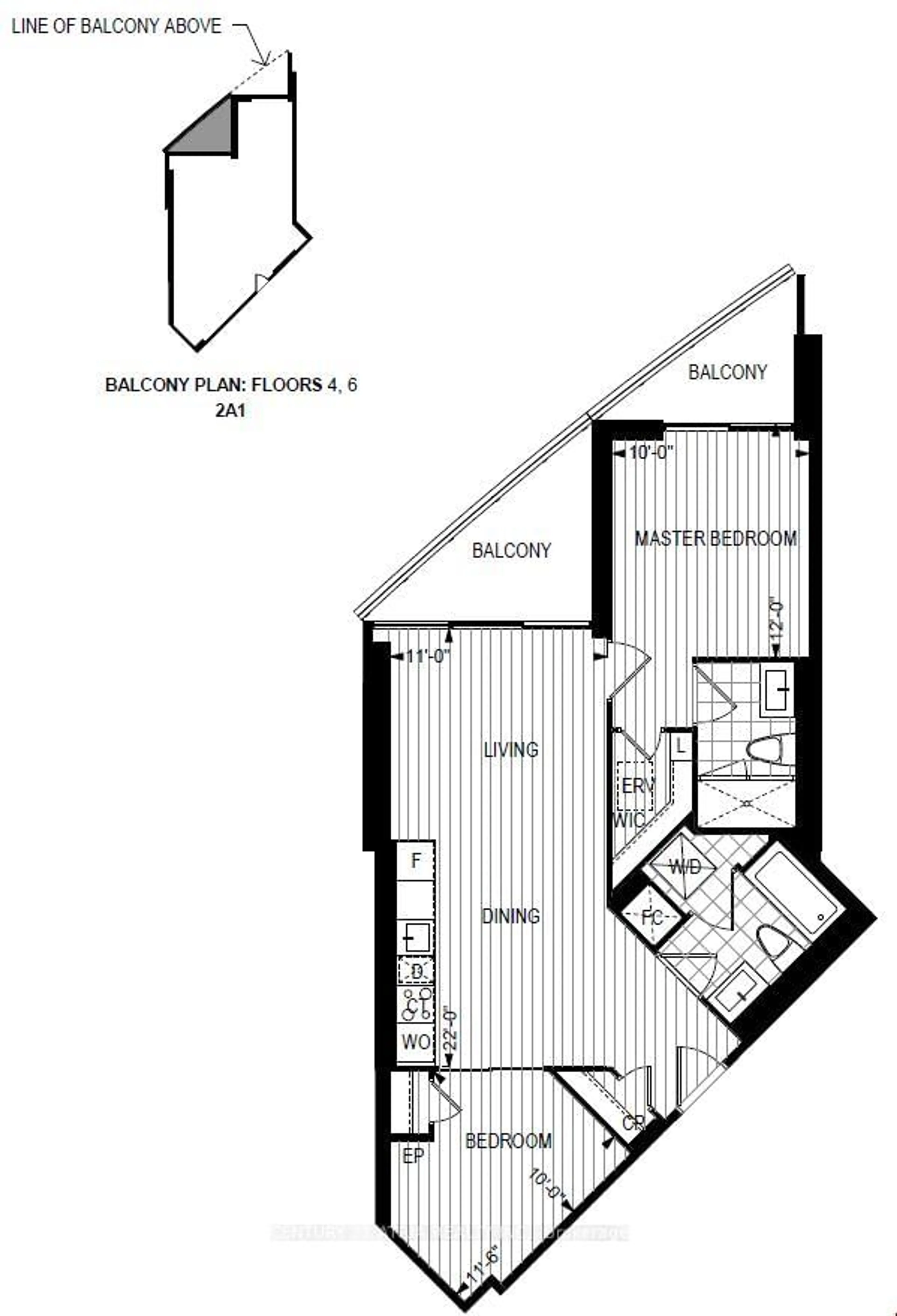 Floor plan for 1 Edgewater Dr #605, Toronto Ontario M5A 0L1