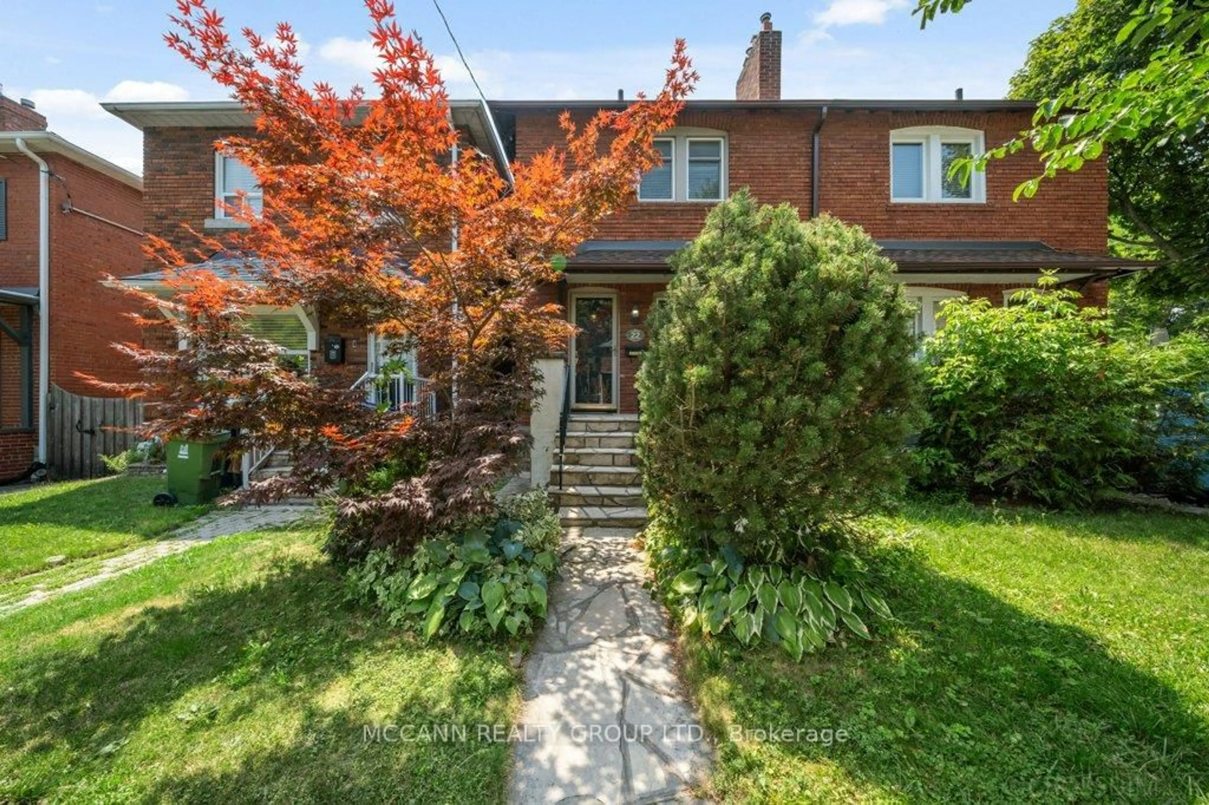 Home with brick exterior material, street for 22 Jedburgh Rd, Toronto Ontario M5M 3J6