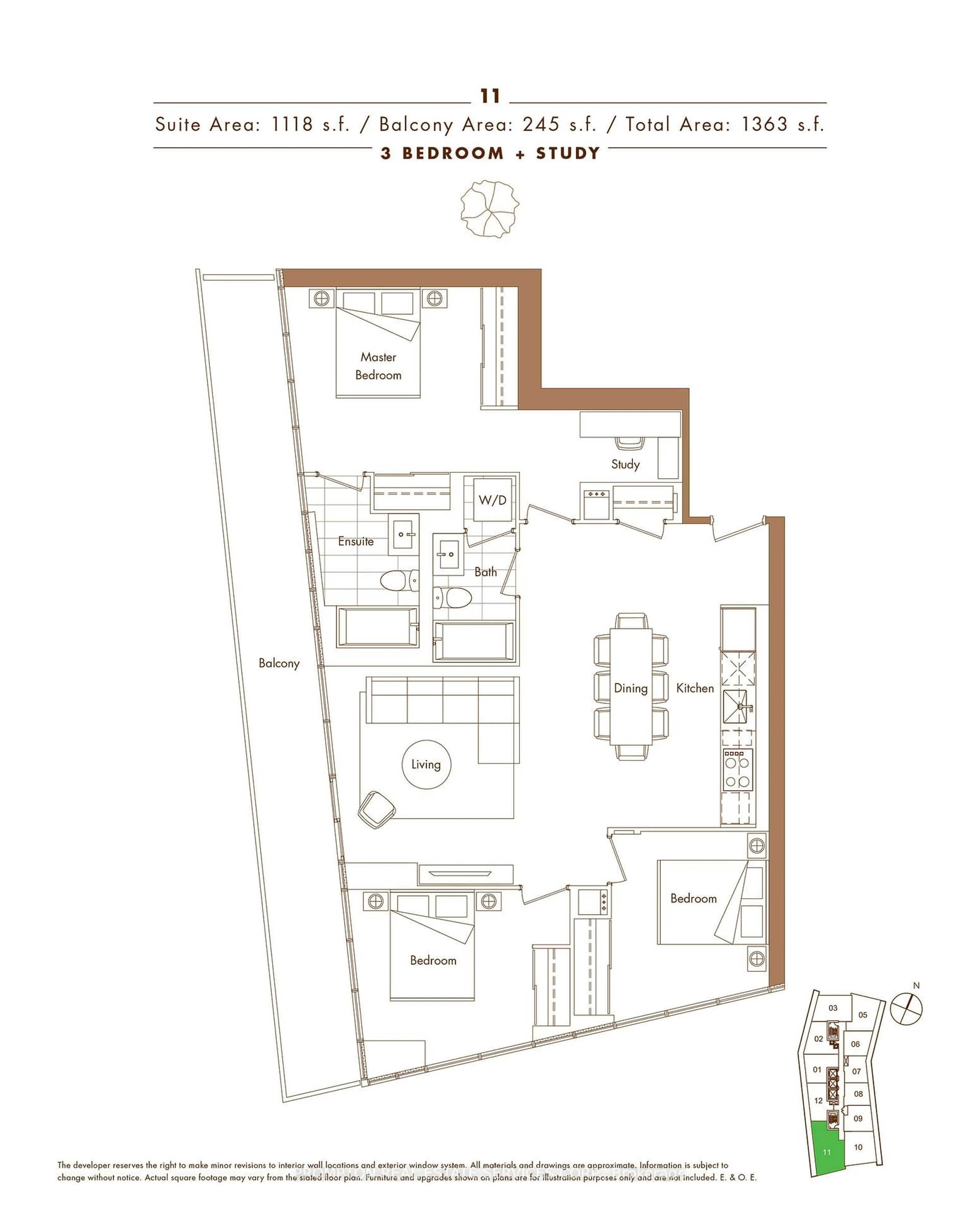 Floor plan for 115 Mcmahon Dr #511, Toronto Ontario M2K 0E3