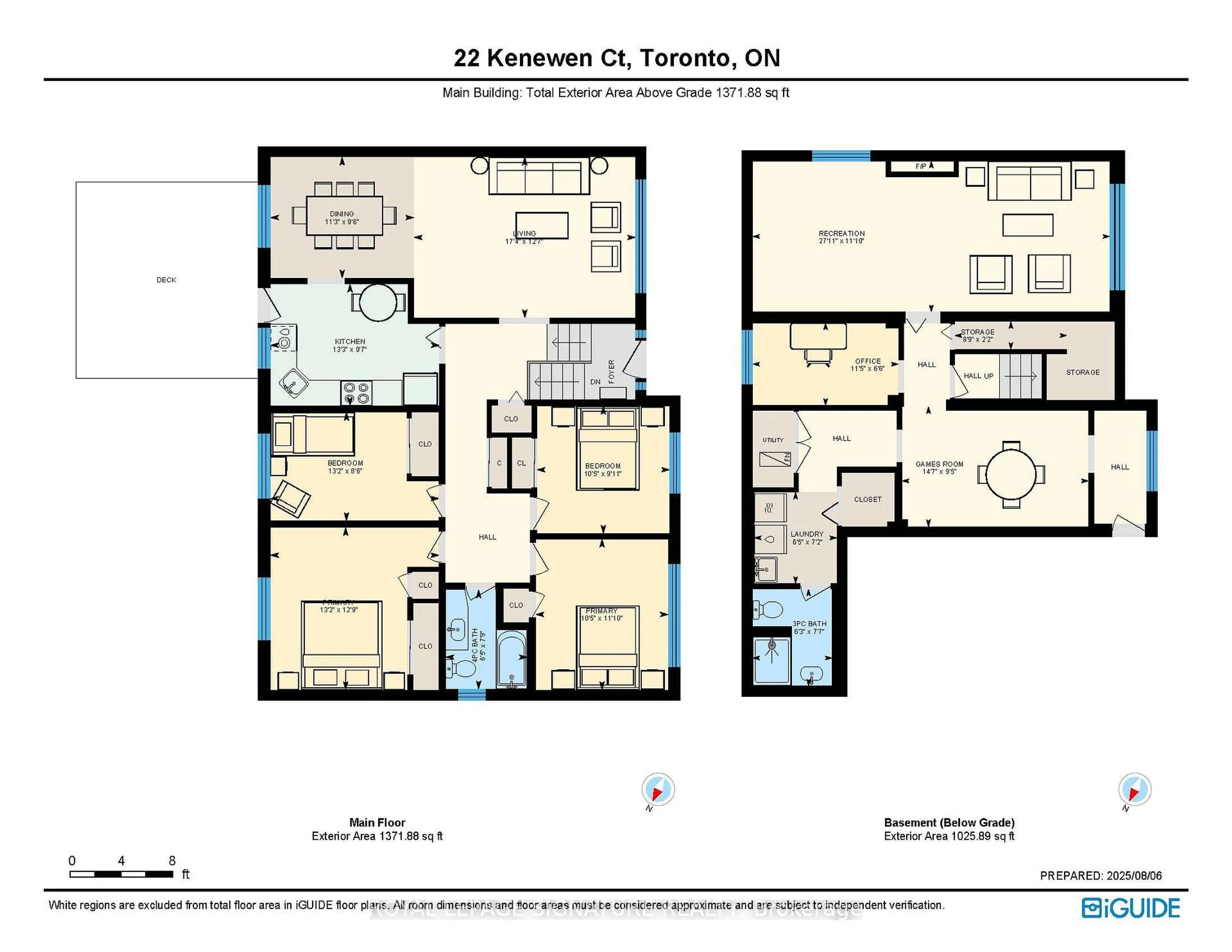 Floor plan for 22 Kenewen Crt, Toronto Ontario M4A 1R8