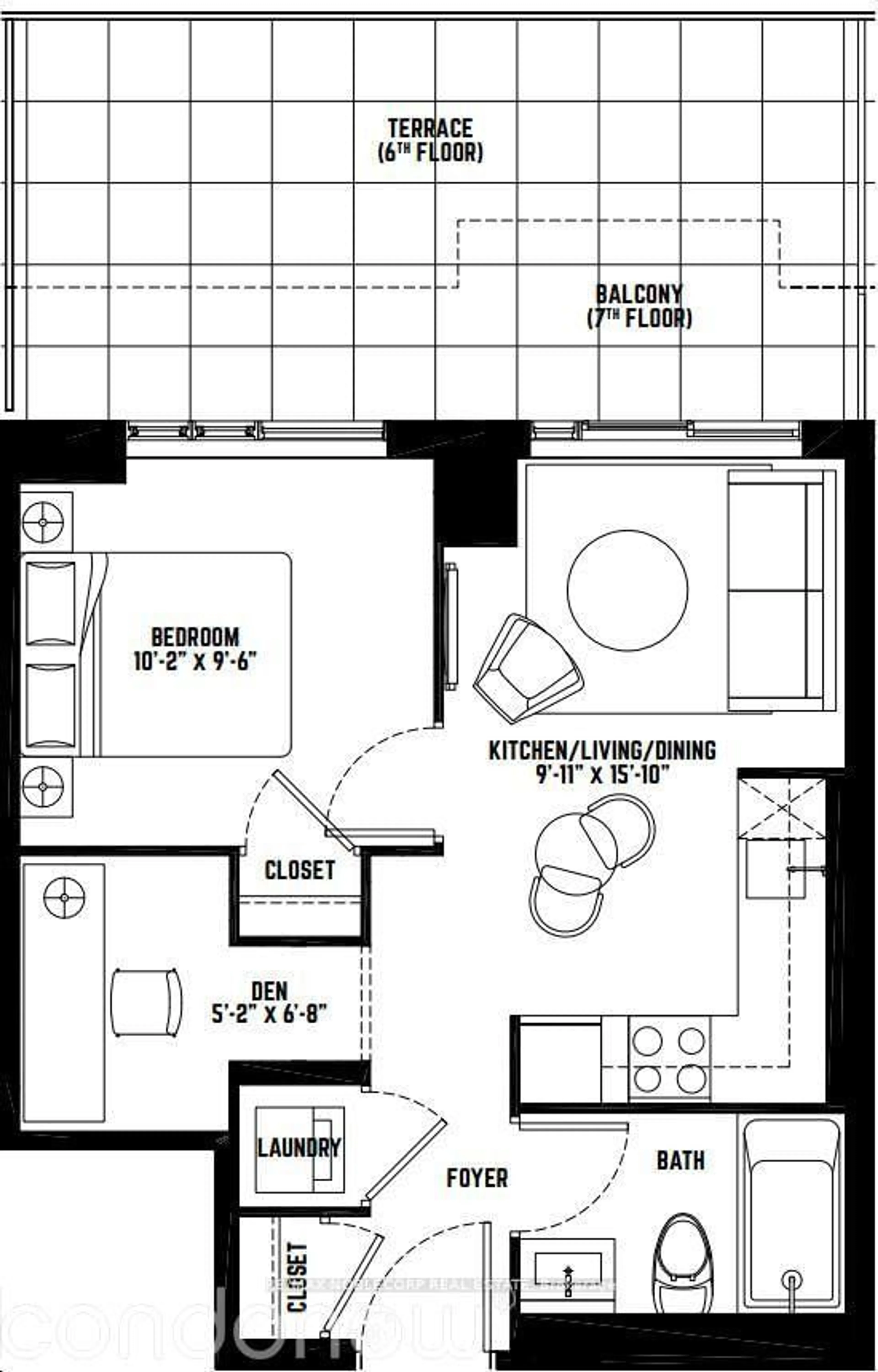 Floor plan for 120 Parliament St #607, Toronto Ontario M5A 0N6