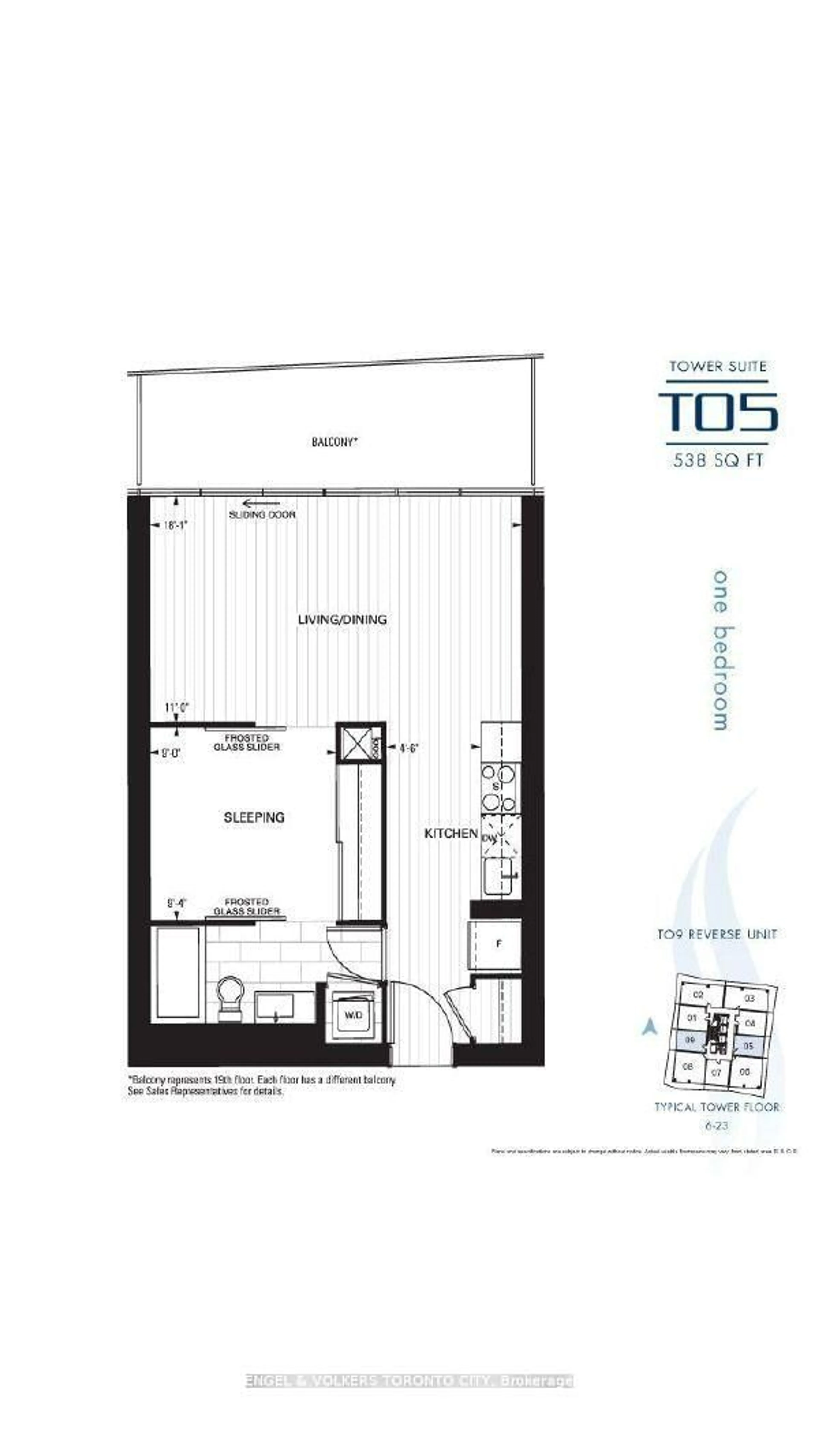 Floor plan for 70 Distillery Lane #2105, Toronto Ontario M5A 0E3