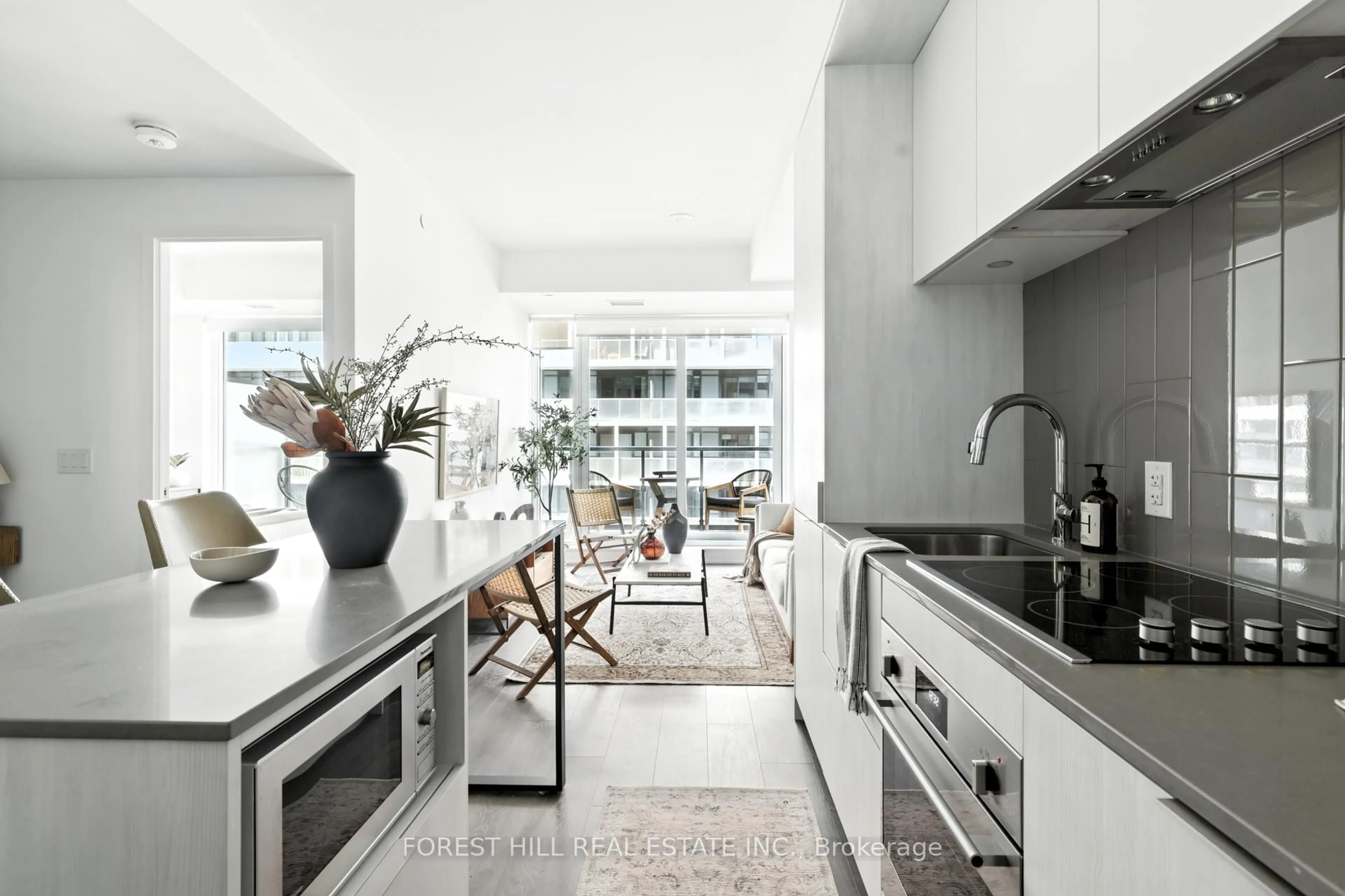 Contemporary kitchen, cement floor for 35 Tubman Ave #718, Toronto Ontario M5A 0T1