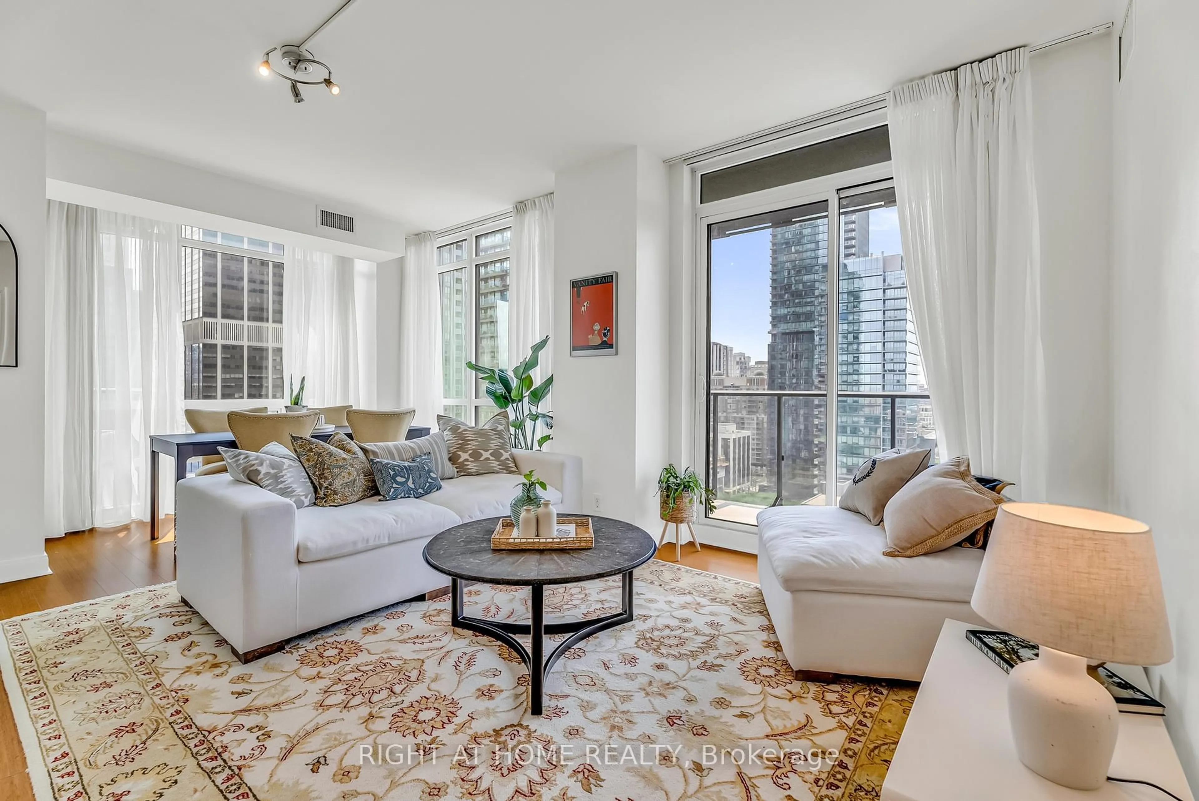 Living room with furniture, carpet floor for 825 Church St #2109, Toronto Ontario M4W 3Z4