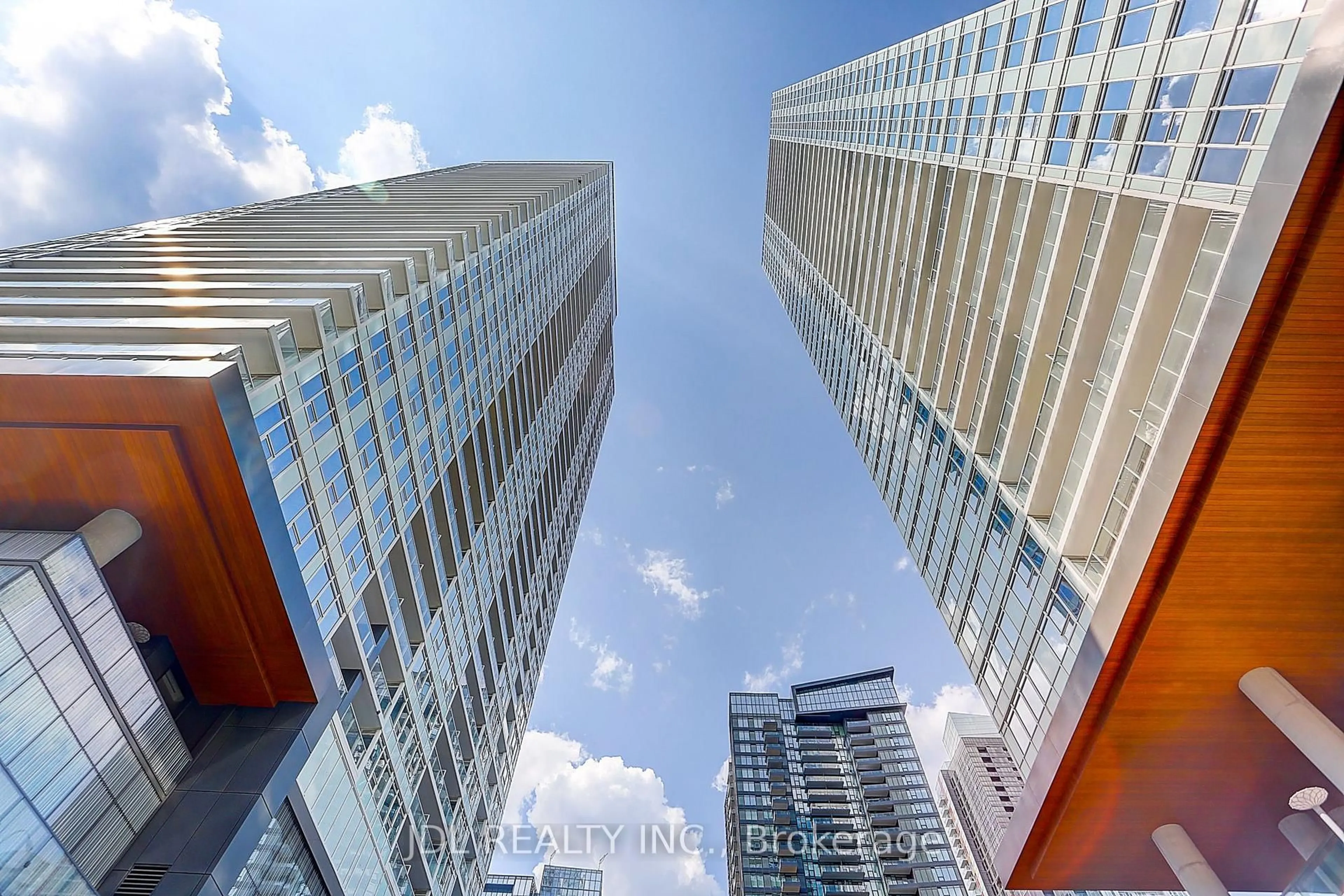 A pic from outside/outdoor area/front of a property/back of a property/a pic from drone, city buildings view from balcony for 19 Bathurst St #3709, Toronto Ontario M5V 0N2