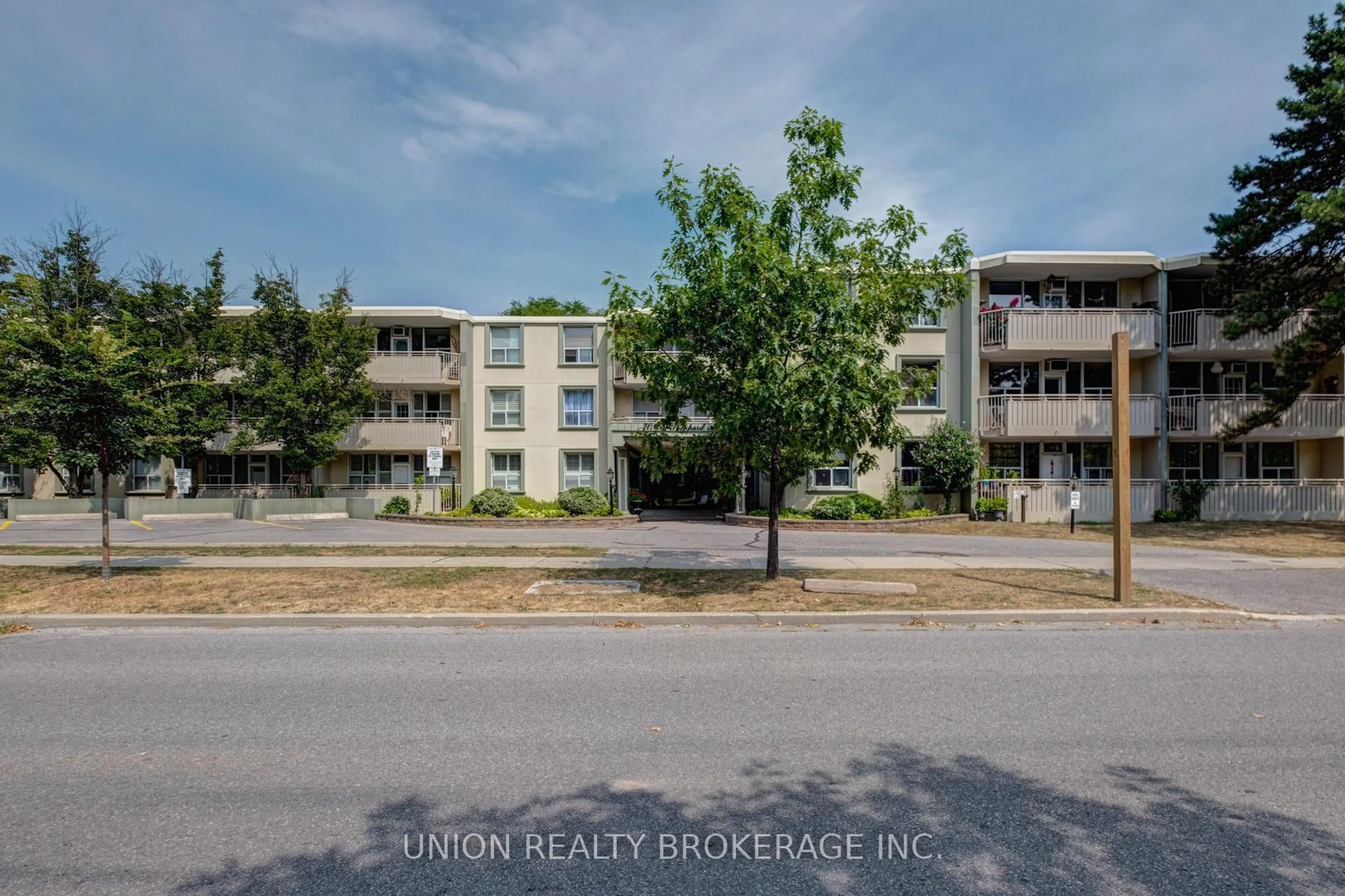 A pic from outside/outdoor area/front of a property/back of a property/a pic from drone, street for 70 Old Sheppard Ave #103, Toronto Ontario M2J 3L6