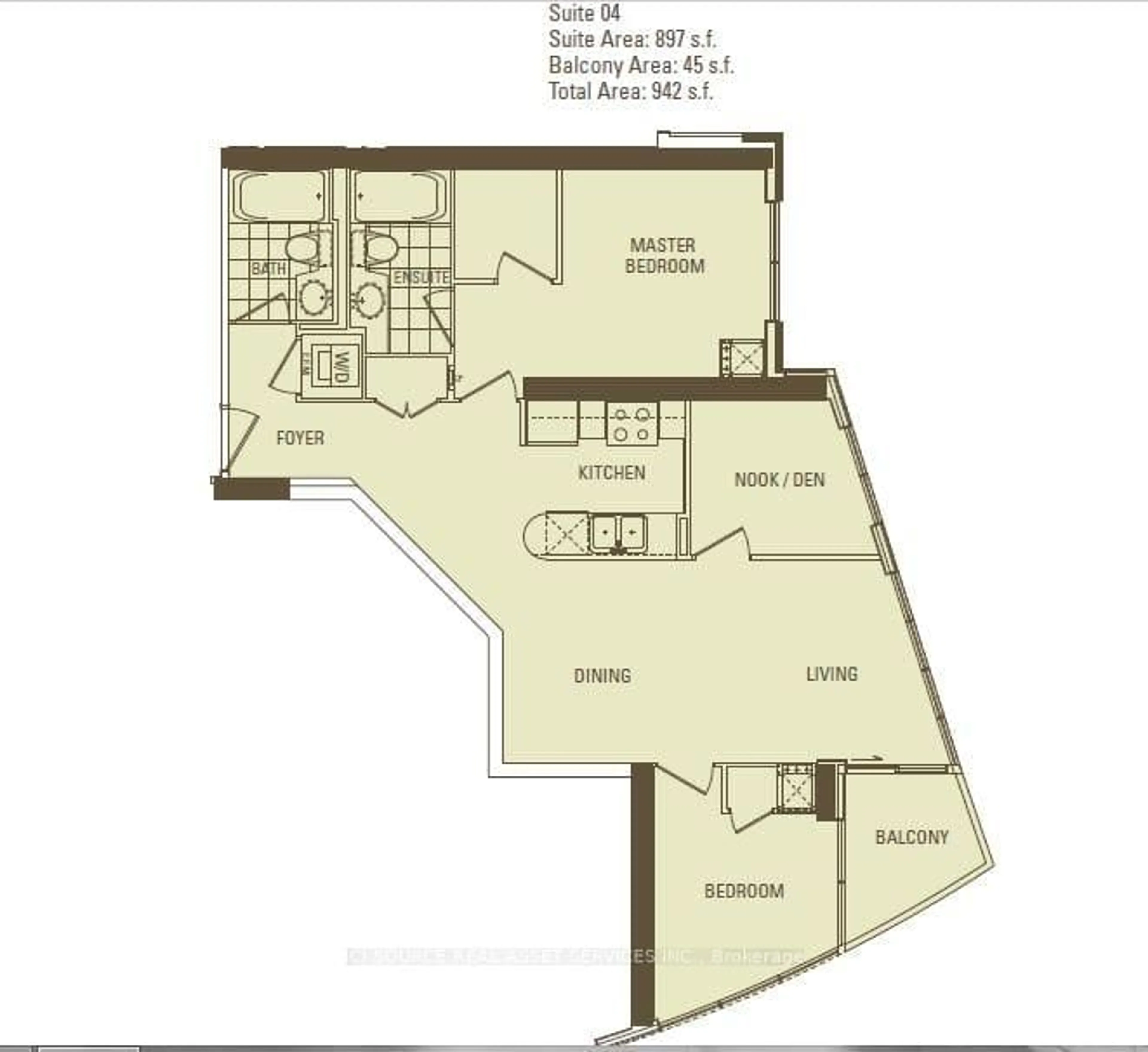 Floor plan for 12 Yonge St #2004, Toronto Ontario M5E 1Z9