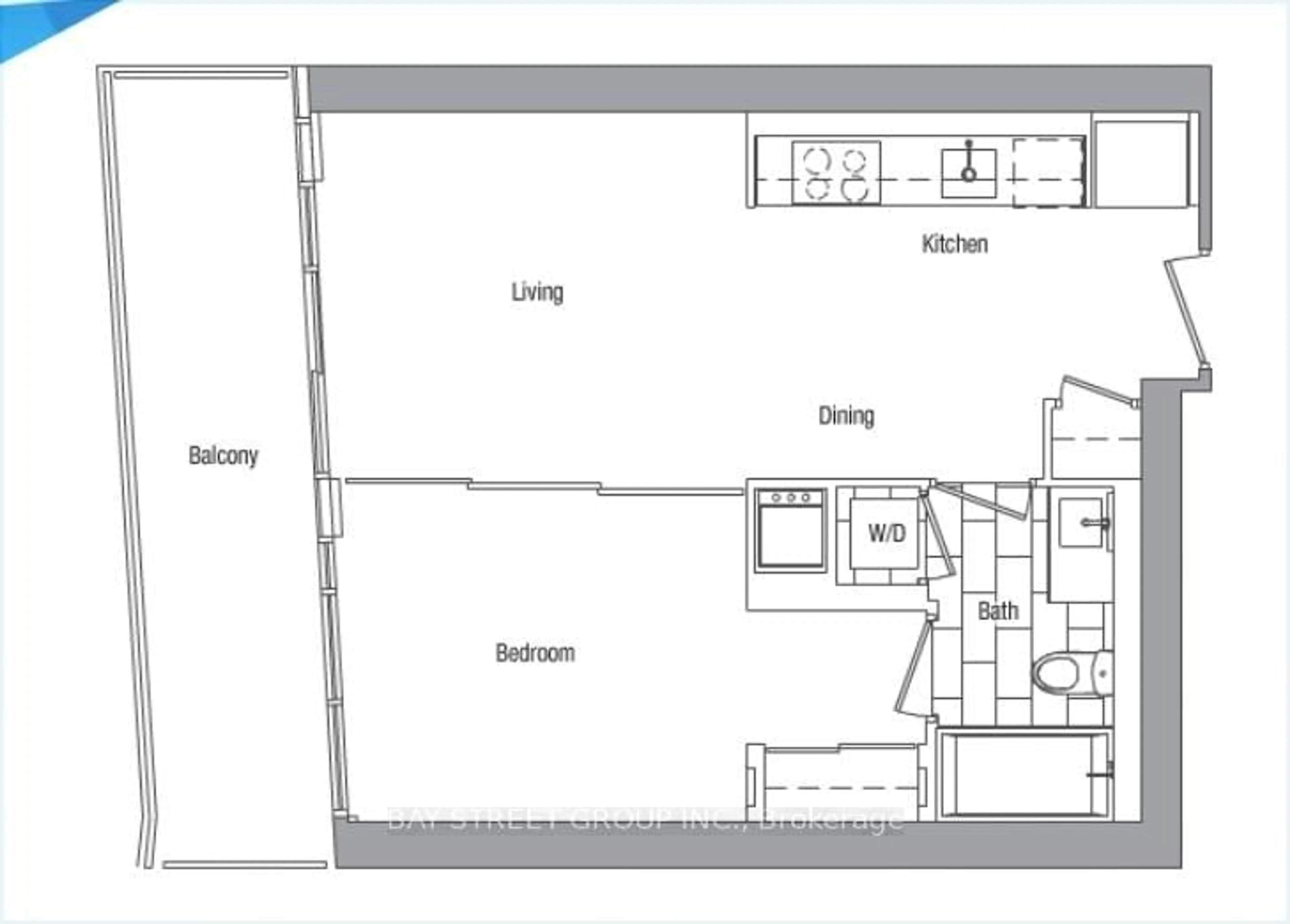 Floor plan for 75 Queens Wharf Rd #2611, Toronto Ontario M5V 0J8