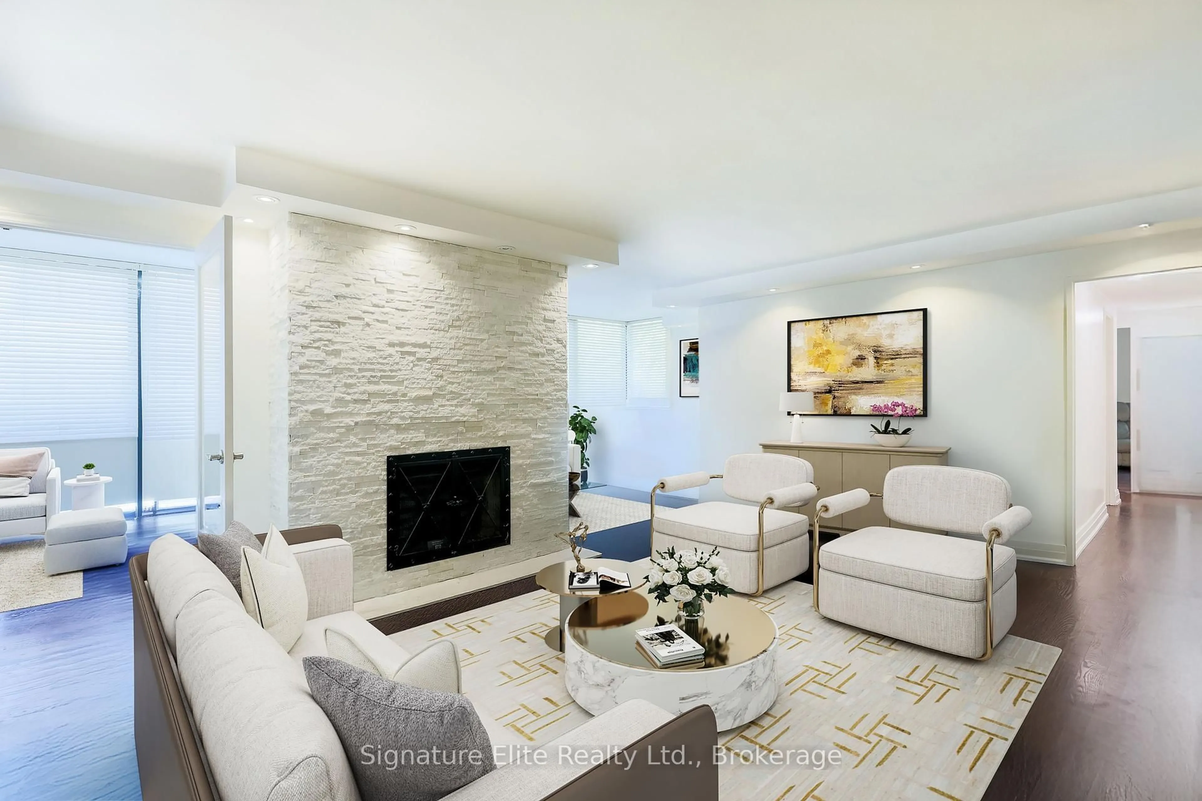 Living room with furniture, ceramic/tile floor for 70 Montclair Ave #203, Toronto Ontario M5P 1P7