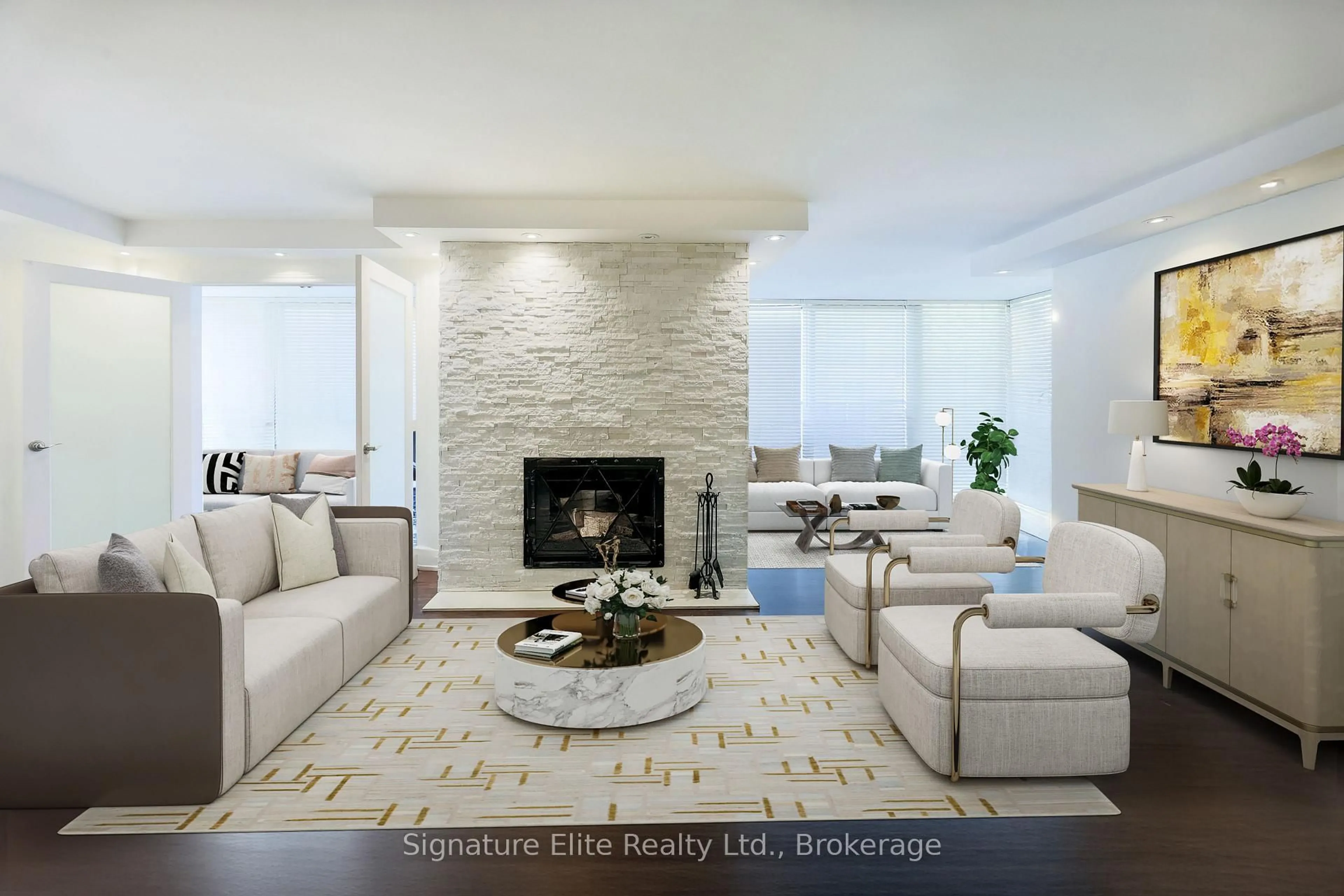 Living room with furniture, ceramic/tile floor for 70 Montclair Ave #203, Toronto Ontario M5P 1P7