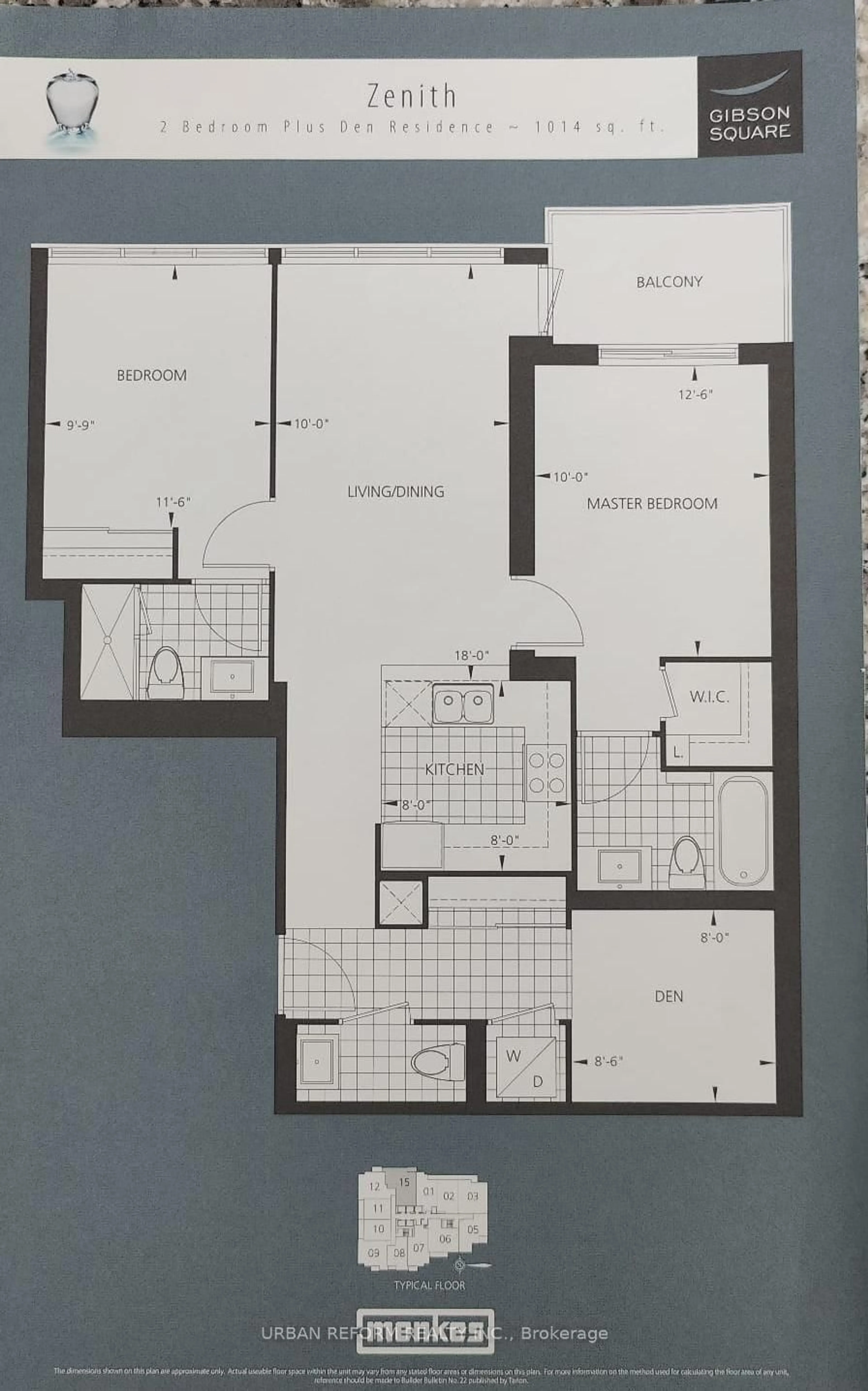 Floor plan for 5162 Yonge St #1815, Toronto Ontario M2N 0E9