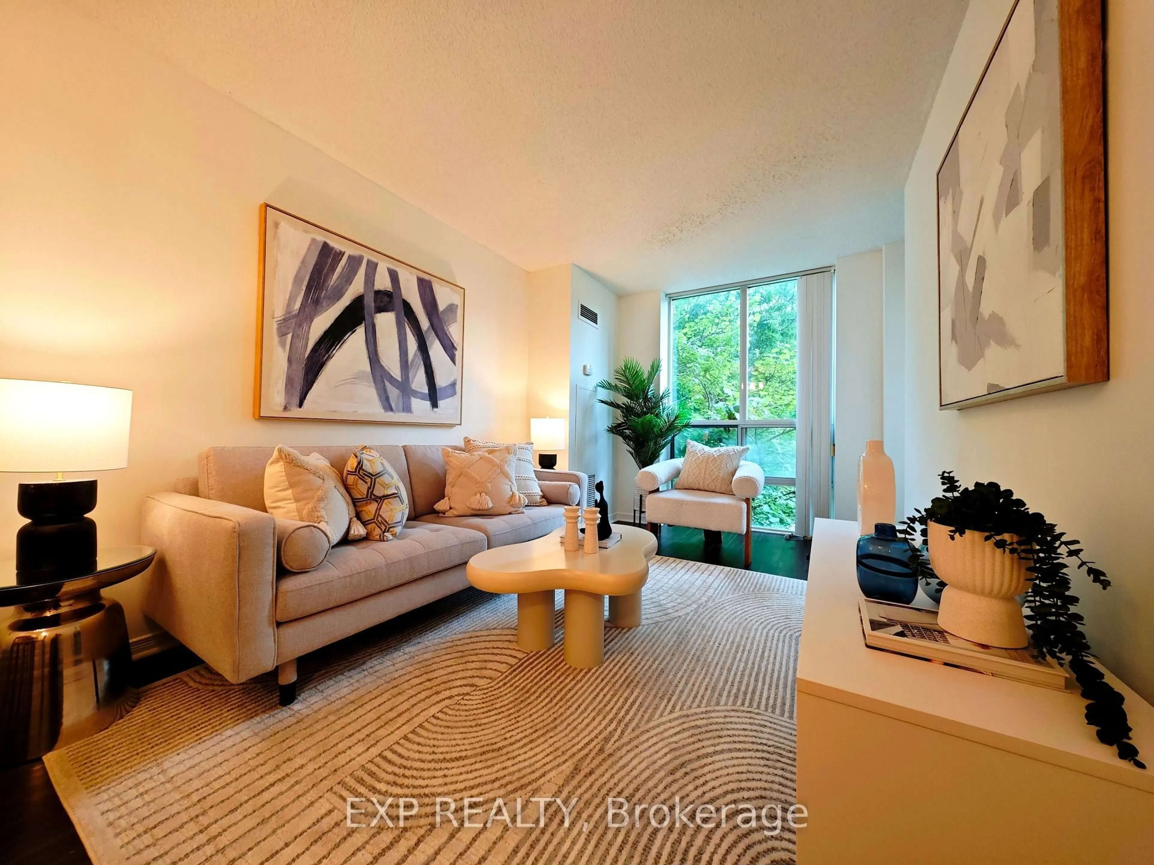Living room with furniture, unknown for 28 Olive Ave #205, Toronto Ontario M2N 7G7