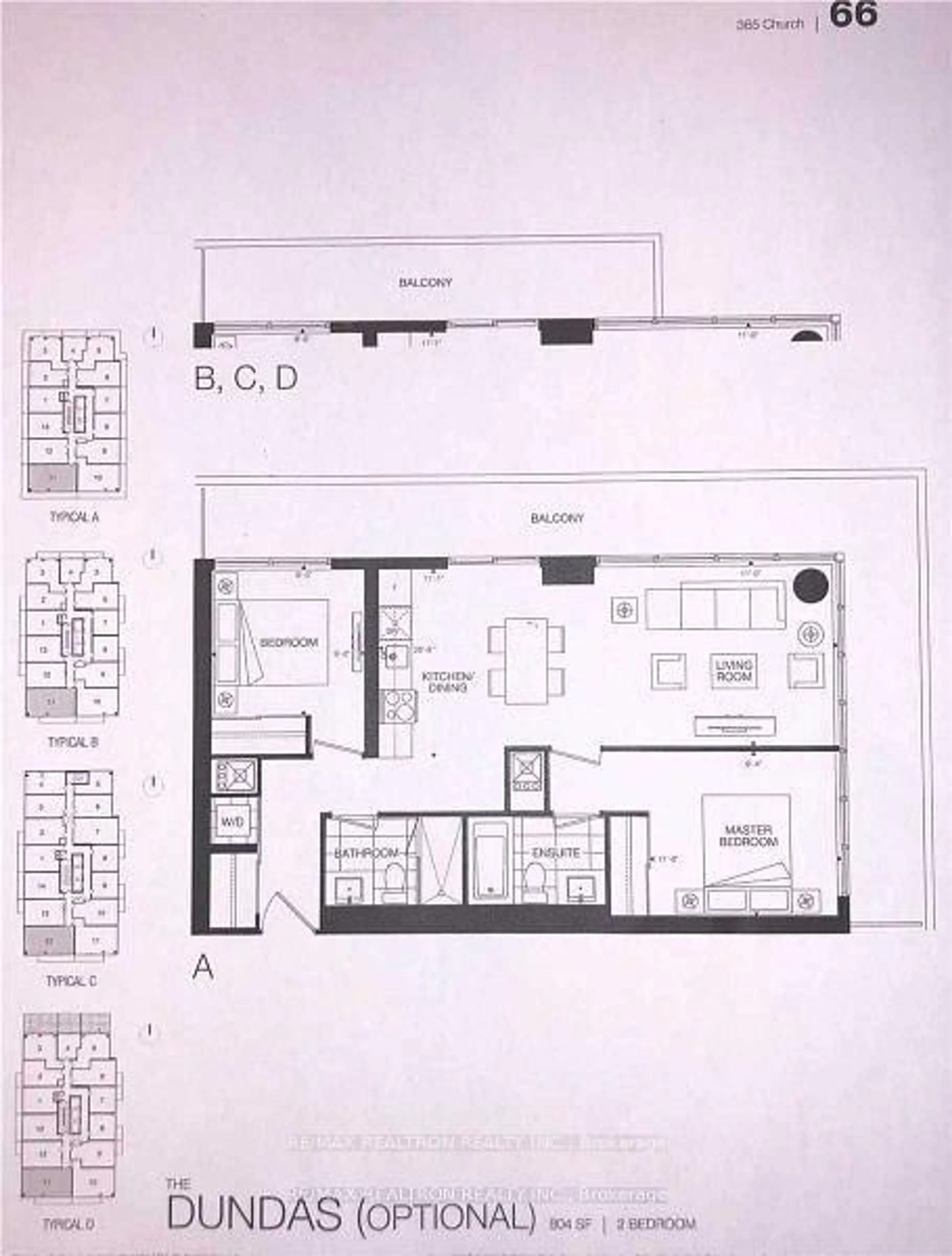Floor plan for 365 Church St #2211, Toronto Ontario M5B 0B5