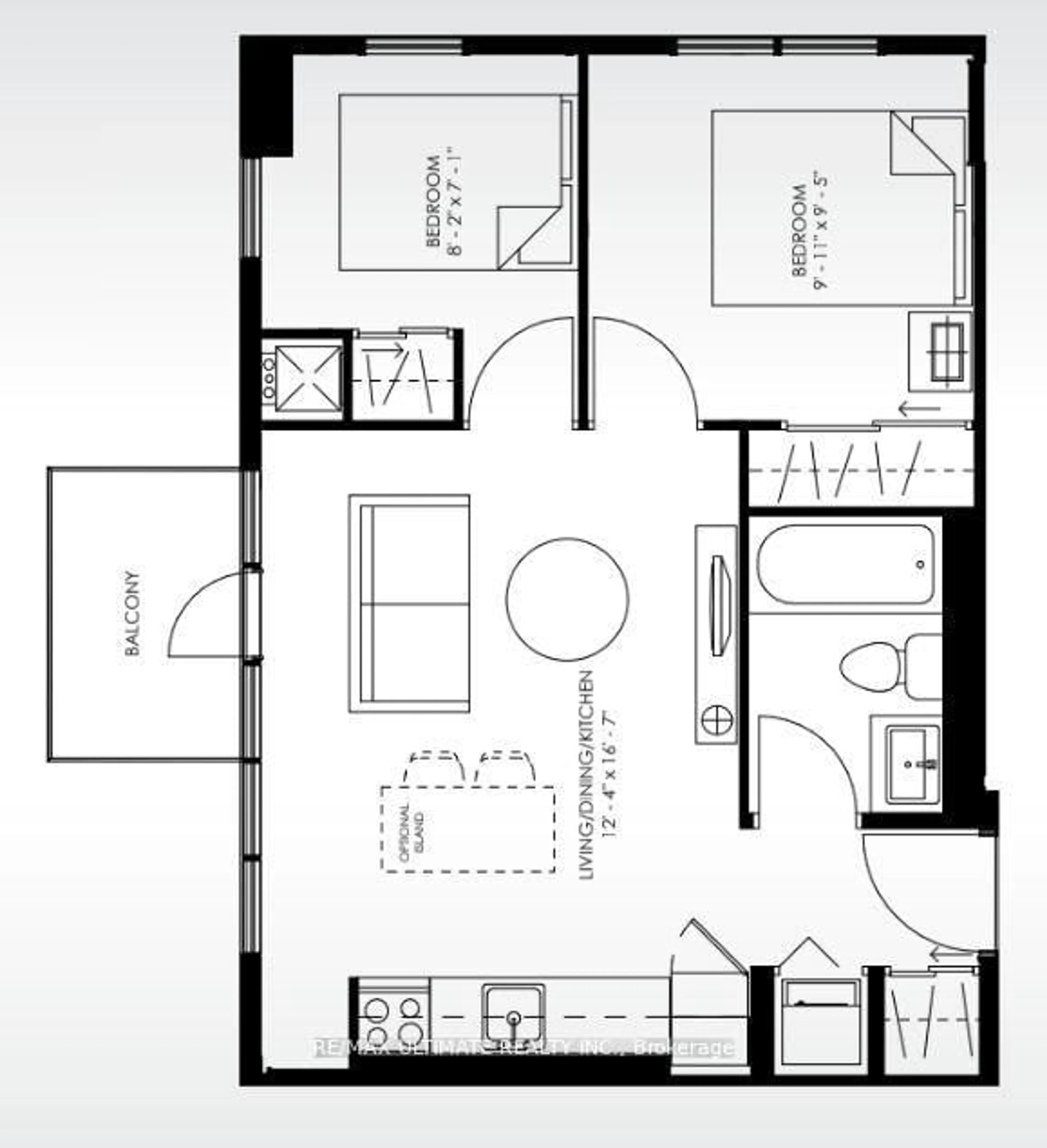 Floor plan for 38 Monte Kwinter Crt #720, Toronto Ontario M1H 0E2
