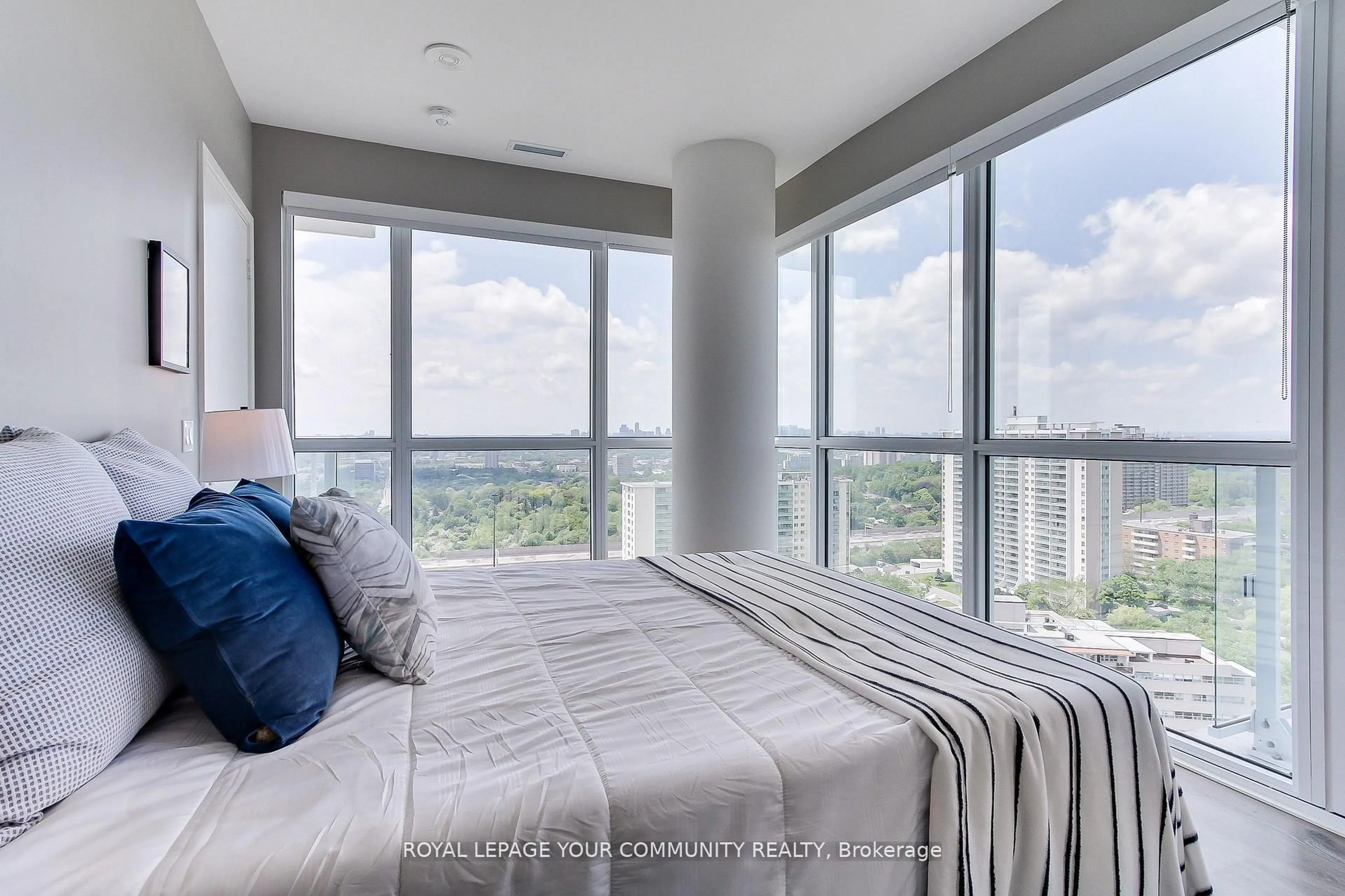 Bedroom with bed, unknown for 10 Deerlick Crt #2104, Toronto Ontario M3A 0A7