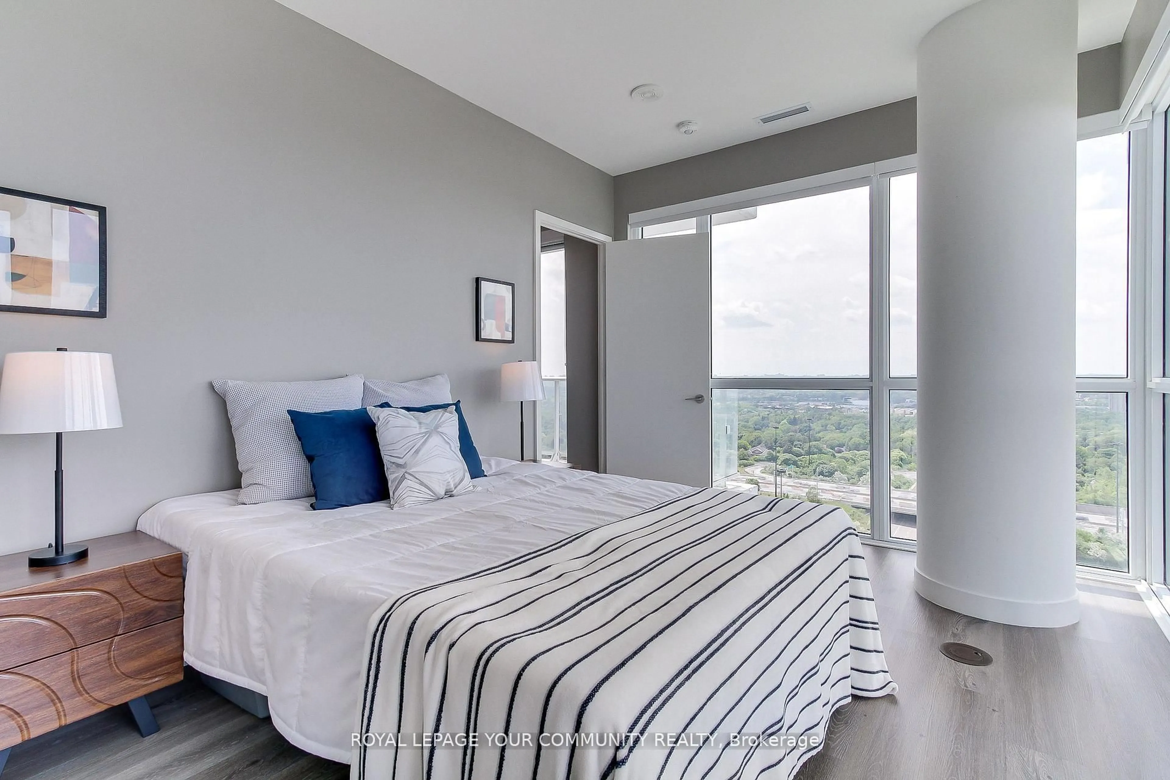 Bedroom with bed, unknown for 10 Deerlick Crt #2104, Toronto Ontario M3A 0A7