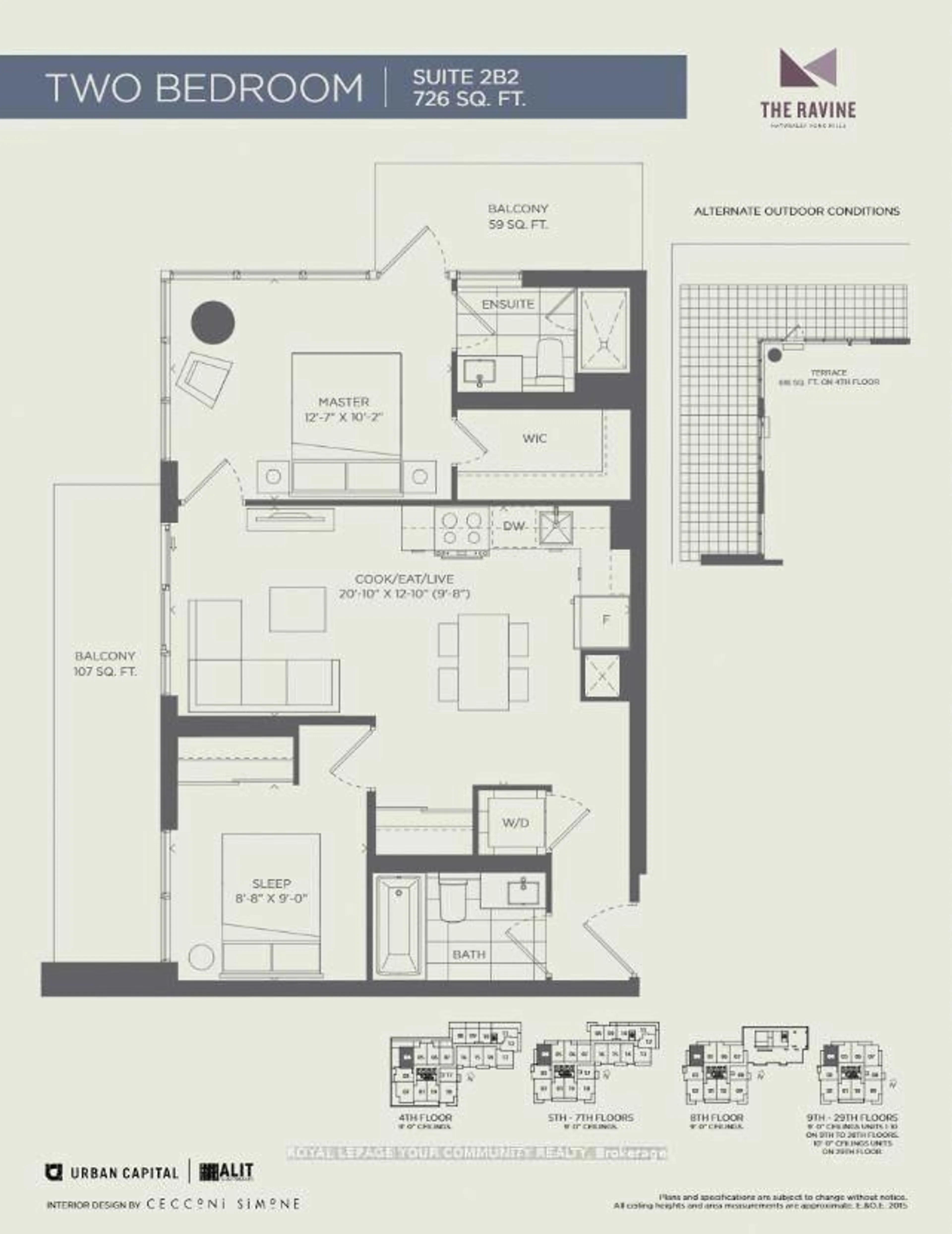 Floor plan for 10 Deerlick Crt #2104, Toronto Ontario M3A 0A7