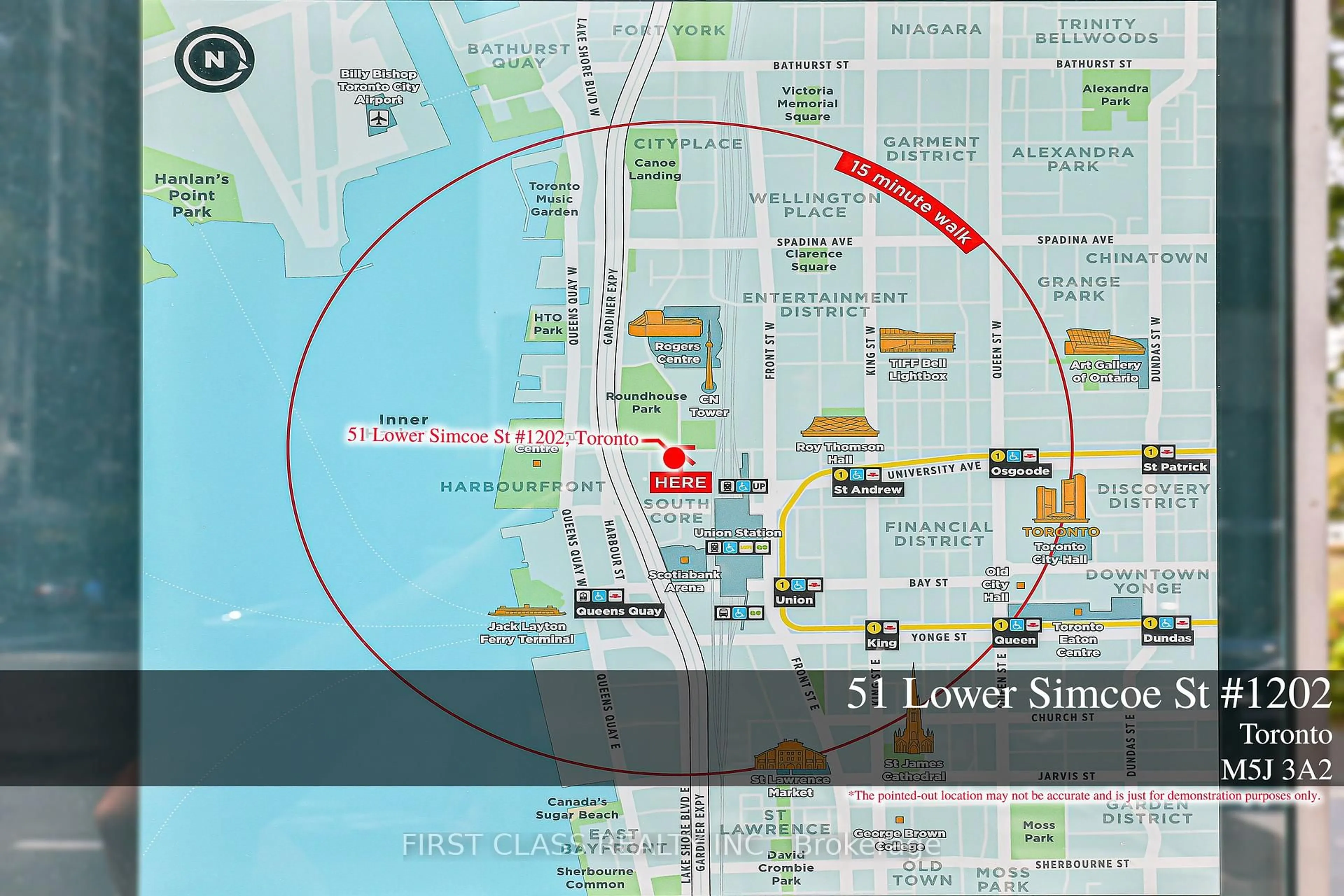 Picture of a map for 51 Lower Simcoe St #1202, Toronto Ontario M5J 3A2