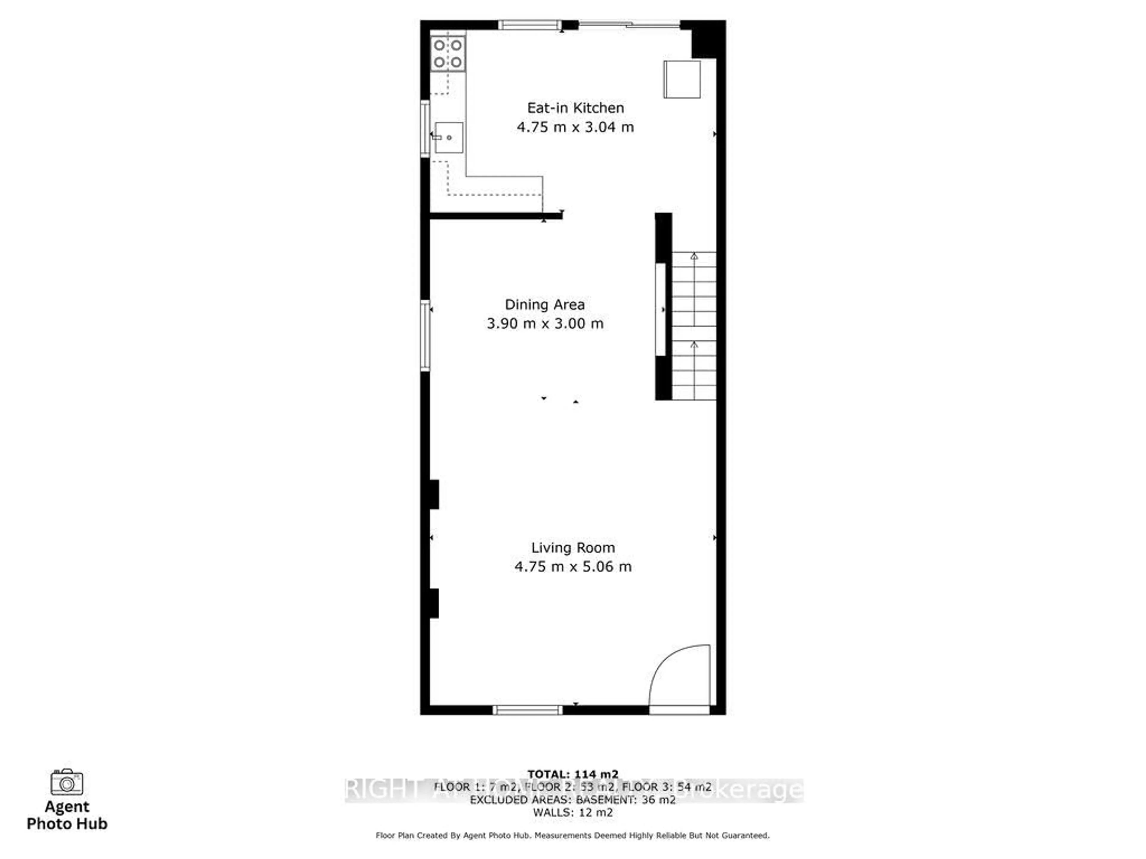 Floor plan for 132 Bellwoods Ave, Toronto Ontario M6J 2P4
