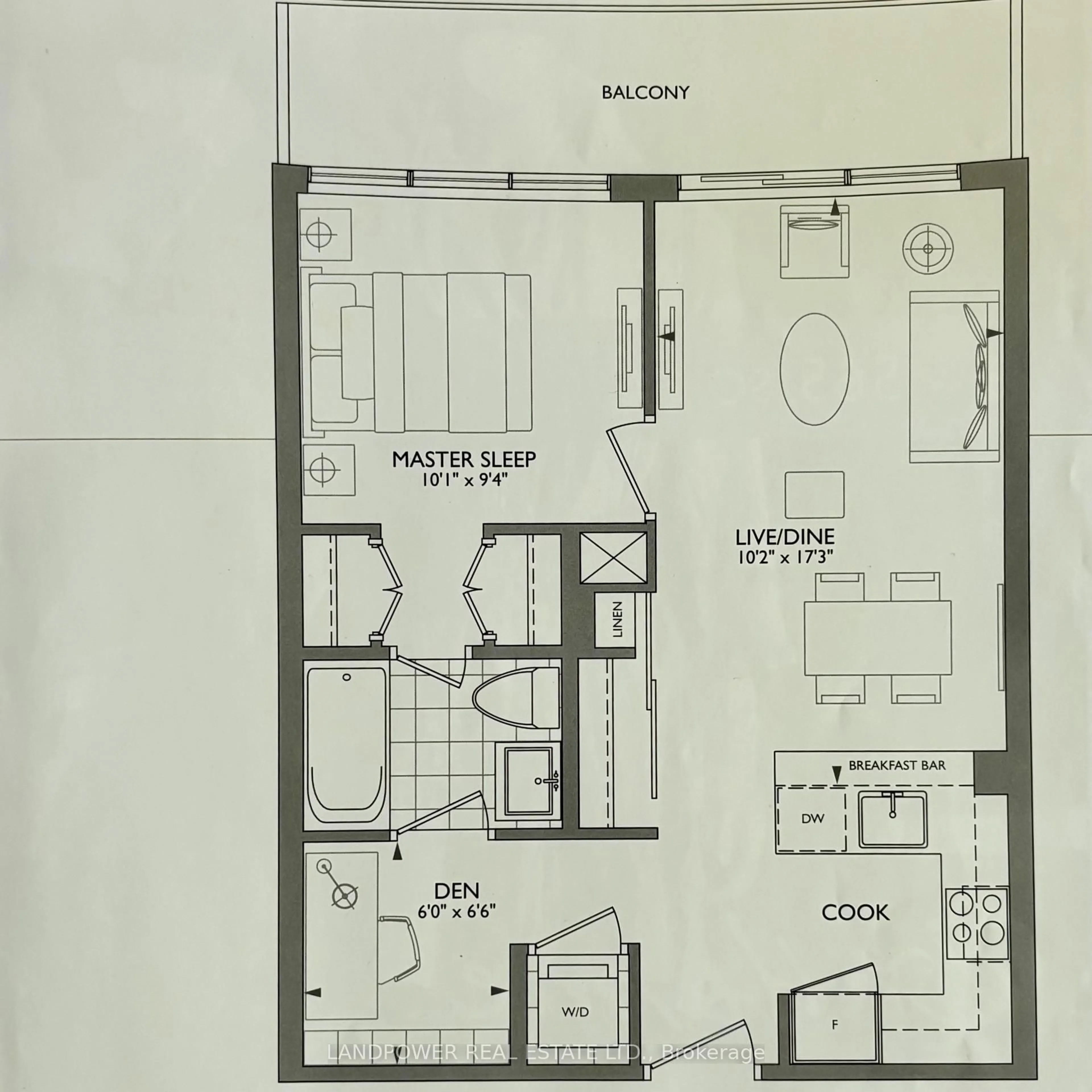 Floor plan for 89 Dunfield Ave #1704, Toronto Ontario M4S 0A4